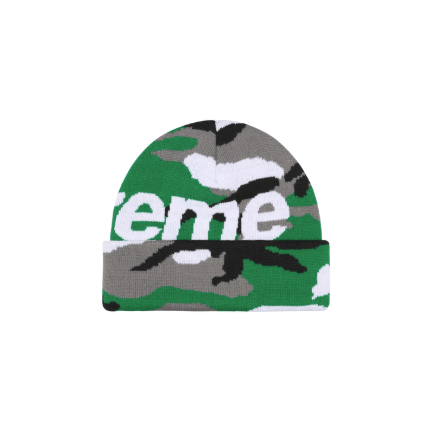 Supreme Supreme Big Logo Beanie Green Camo Size ONE SIZE - 2 Thumbnail
