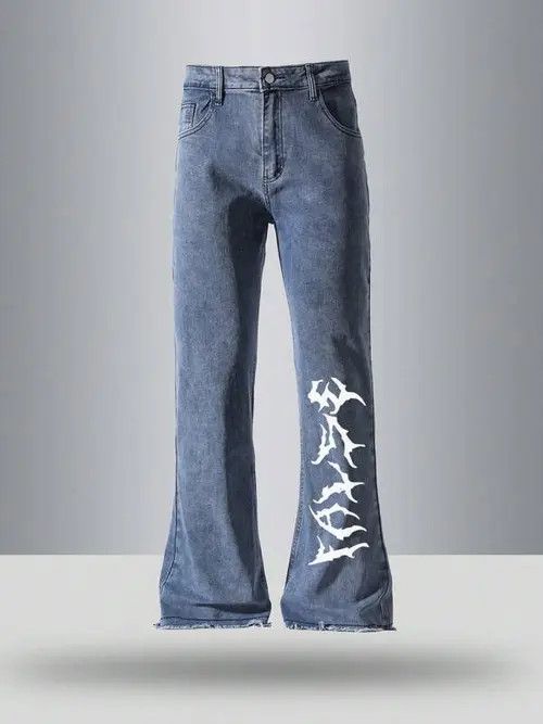 Jean Flared DRIP DRILL denim jeans Y2K Size US 32 / EU 48 - 2 Thumbnail