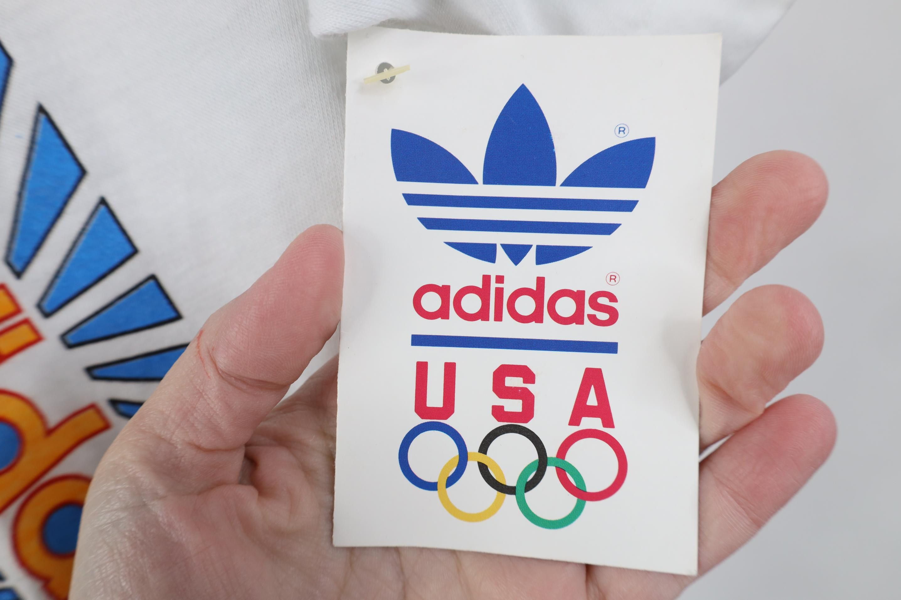 Adidas Deadstock Vintage 80s Adidas 1988 Olympics Sunburst T-Shirt Size US M / EU 48-50 / 2 - 4 Thumbnail