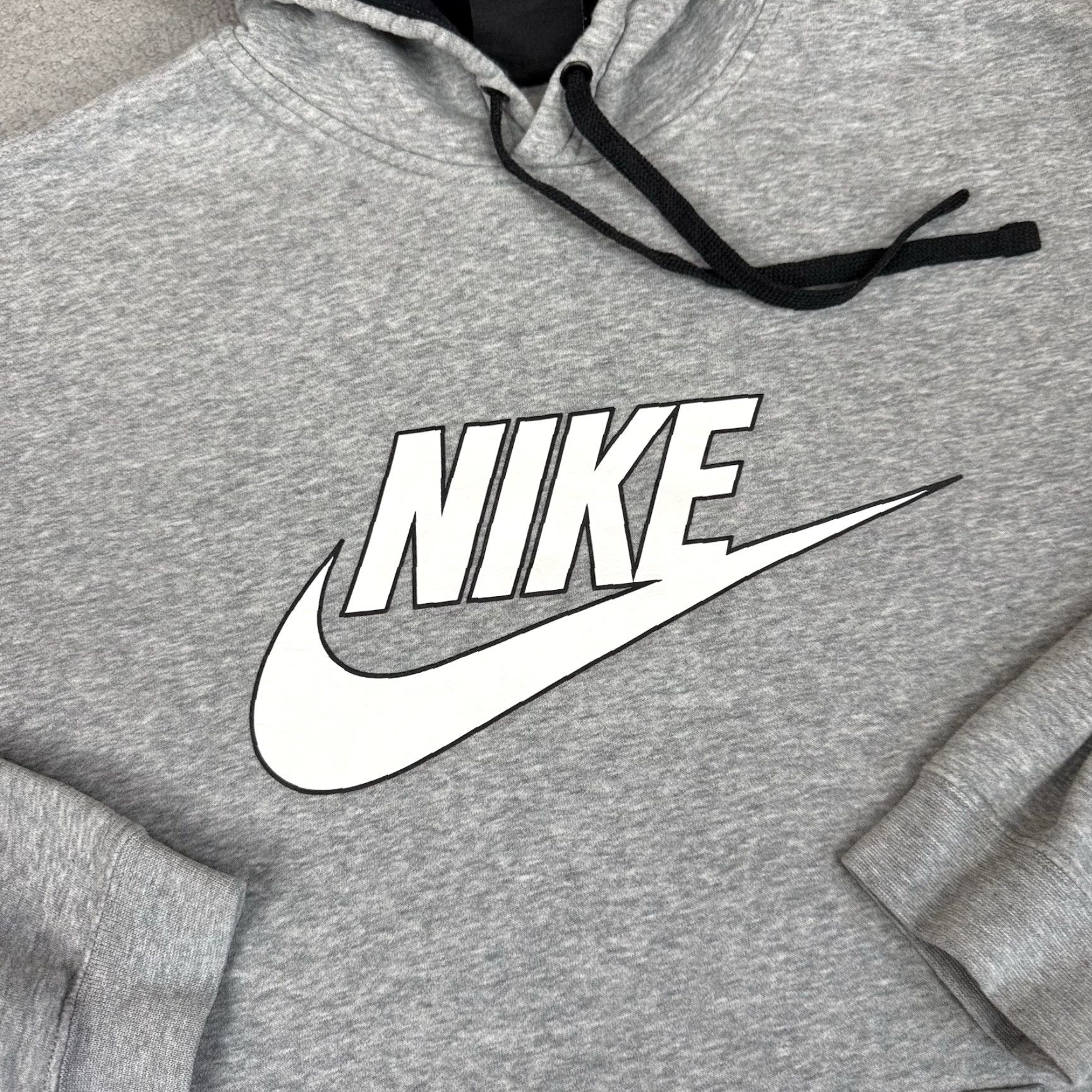 Nike Nike Sweatshirt Mens Hoodie Adult L Gray Logo Swoosh Distressed Pockets Regular Crew Neck Pullover Classic Sports All Seasons Size US L / EU 52-54 / 3 - 2 Thumbnail
