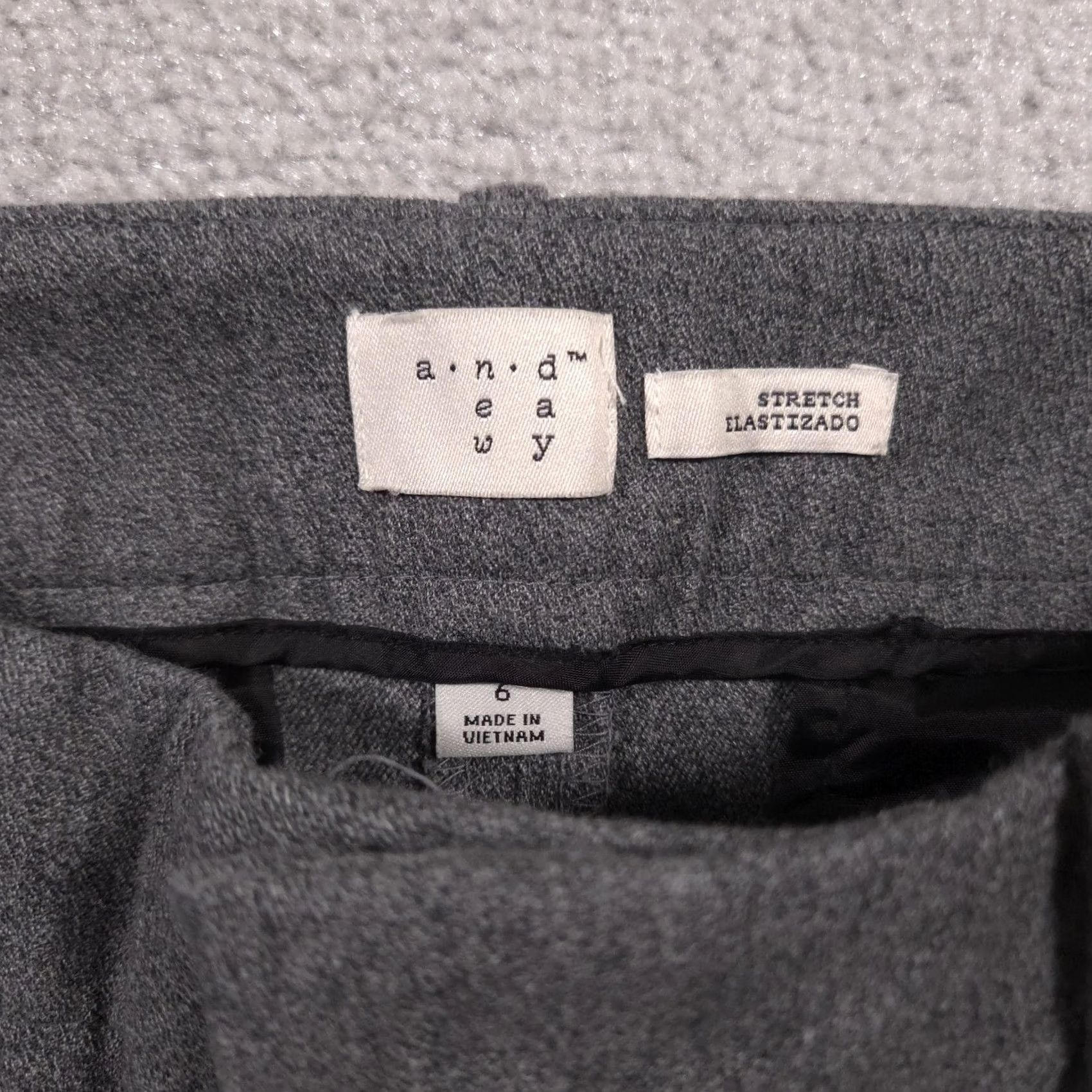 Vintage A New Day Pants Womens 6 Gray Stretch Slim Fit Trousers Cotton Blend Dress Pants Casual Workwear Size 28" / US 6 / IT 42 - 5 Thumbnail
