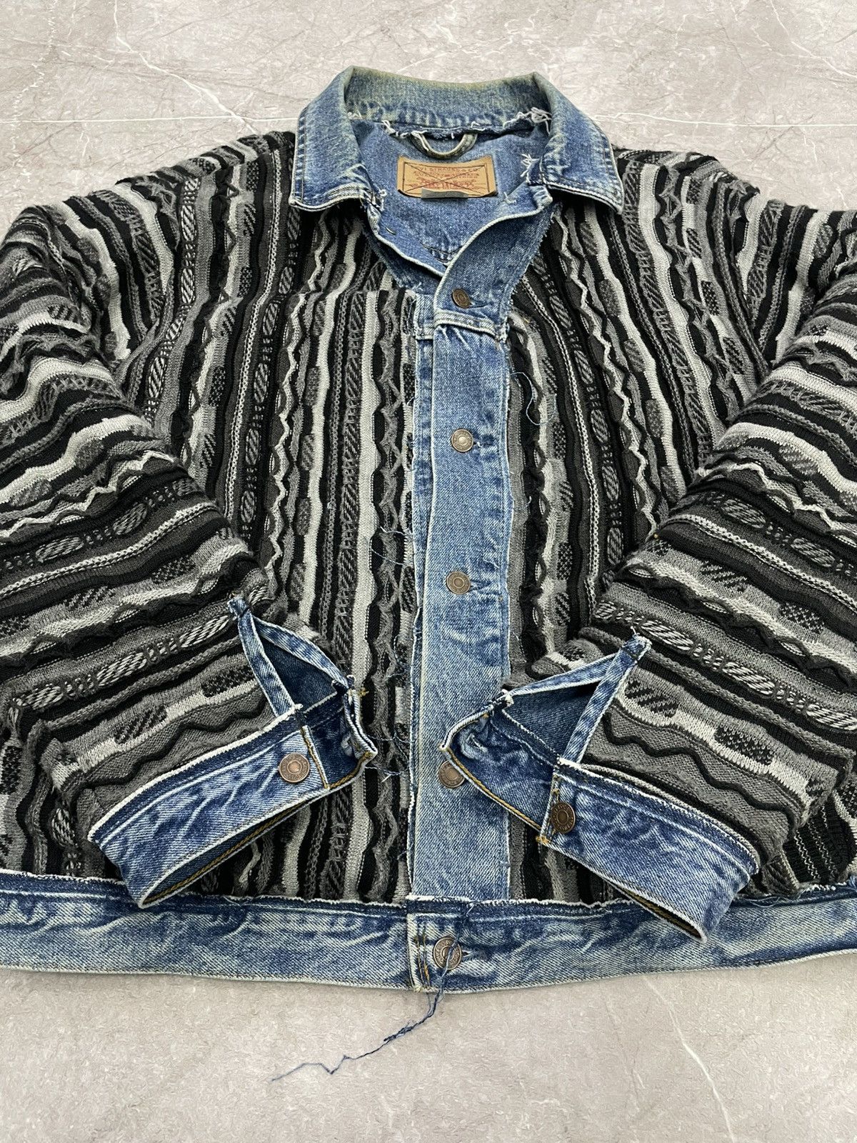 Coogi × Levi's Vintage Clothing RARE LEVIS 1of1 COOGI SWEATER REWORKED REVESIBLE JACKET Size US L / EU 52-54 / 3 - 4 Thumbnail
