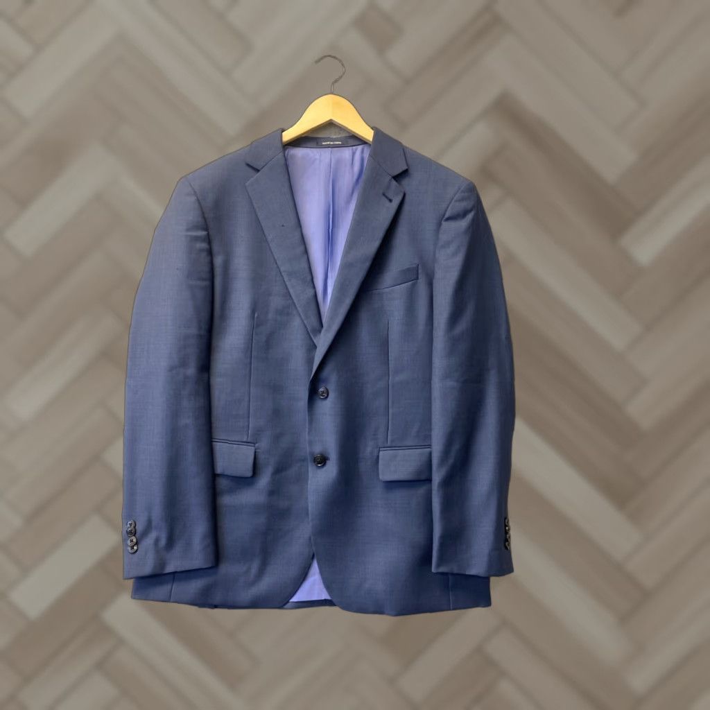 VINTAGE Jos A. Bank Men's Blazer Sport Coat Jacket Wool 42R Blue Formal Tuxedo Mens