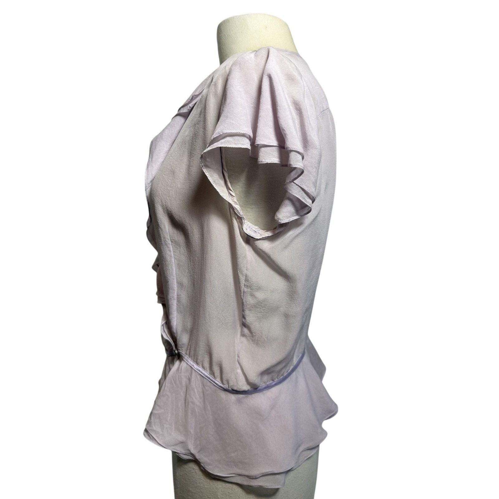 DKNY DKNY Lilac Silk Wrap Top Short sleeve Size XL / US 12-14 / IT 48-50 - 6 Thumbnail