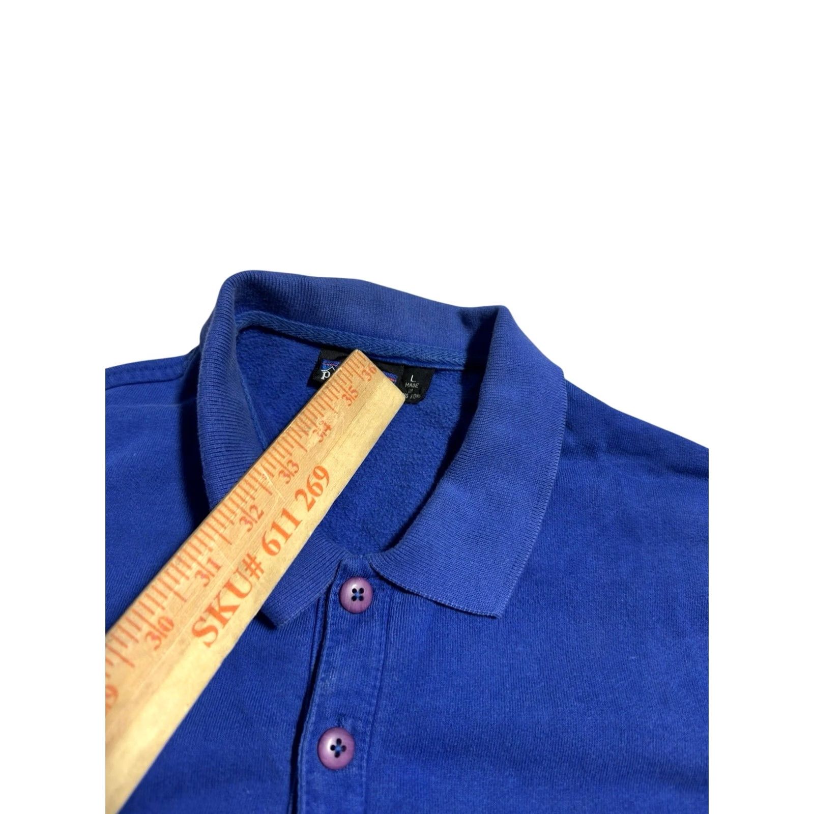 Patagonia VINTAGE Patagonia Blue Long Sleeve Henley Sweatshirt Men’s Sz L 90s Size US L / EU 52-54 / 3 - 4 Thumbnail