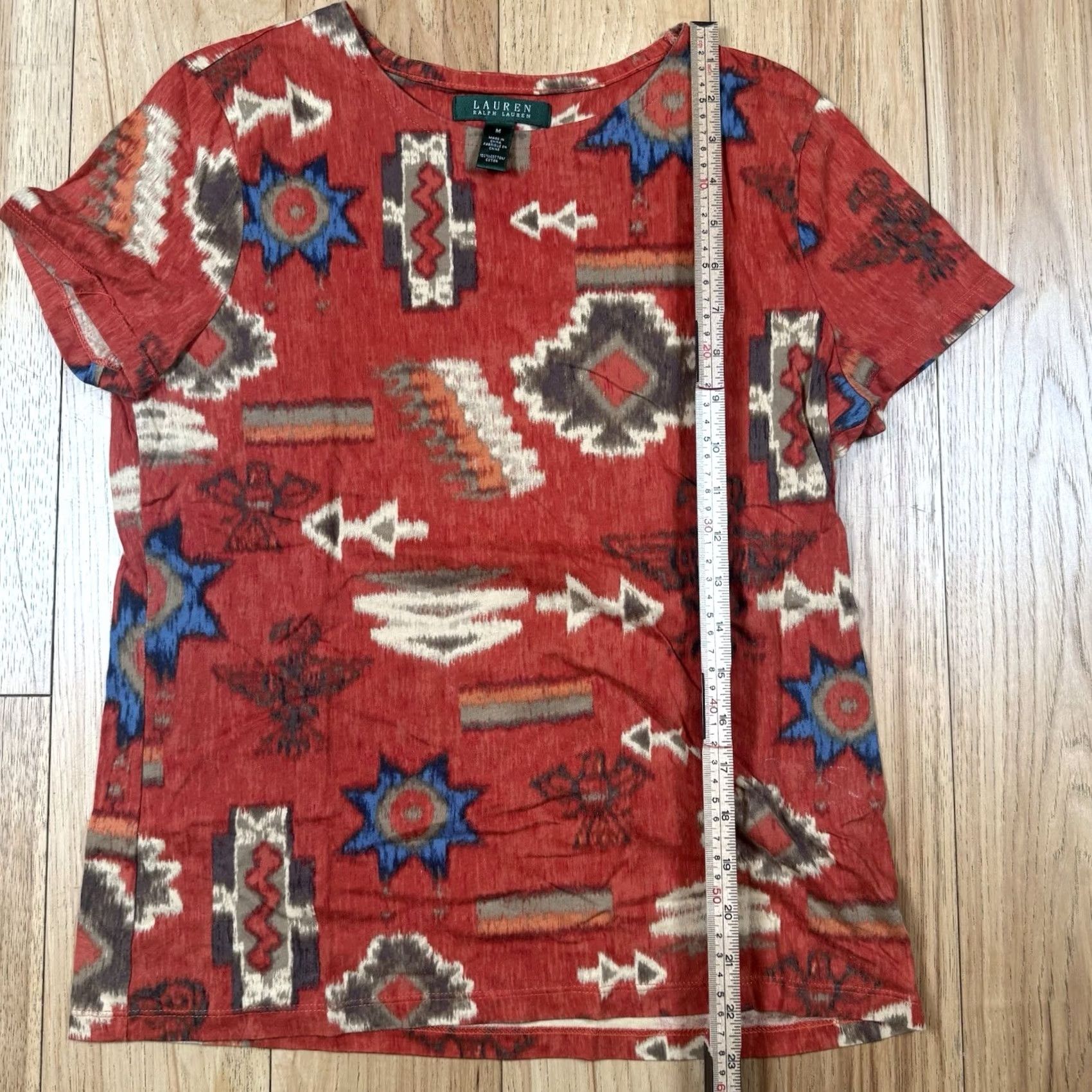 Ralph Lauren Lauren Ralph Lauren Southwest Aztec T Shirt Womens Medium Multicolor Short Sleeve Aztec Theme M Womens Size M / US 6-8 / IT 42-44 - 5 Thumbnail