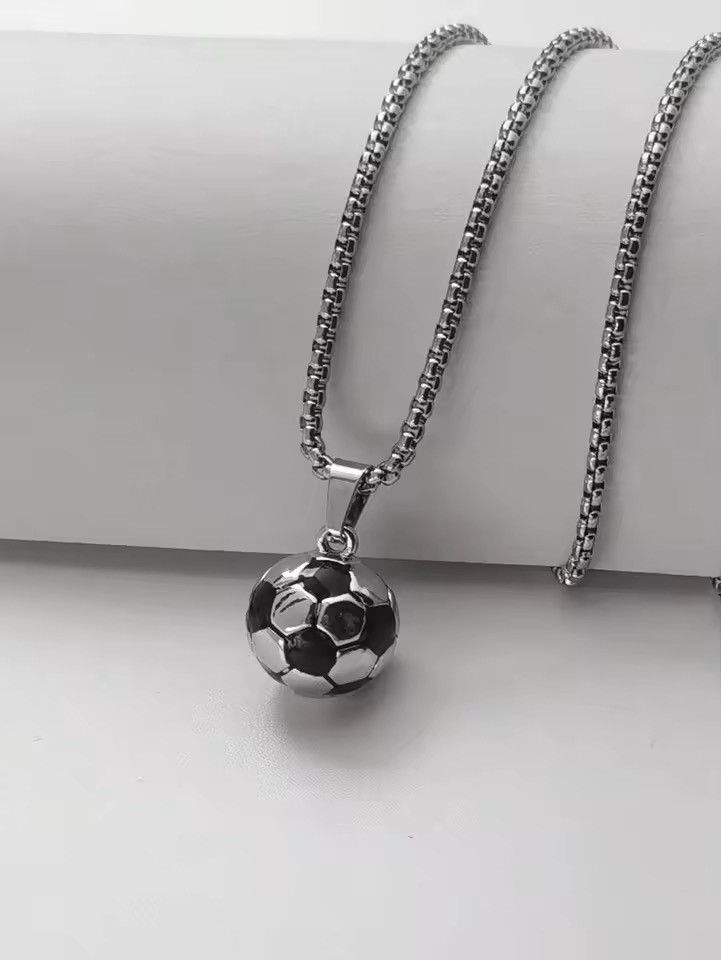 Jewelry 3D Soccer Ball Pendant Necklace Size ONE SIZE - 2 Thumbnail