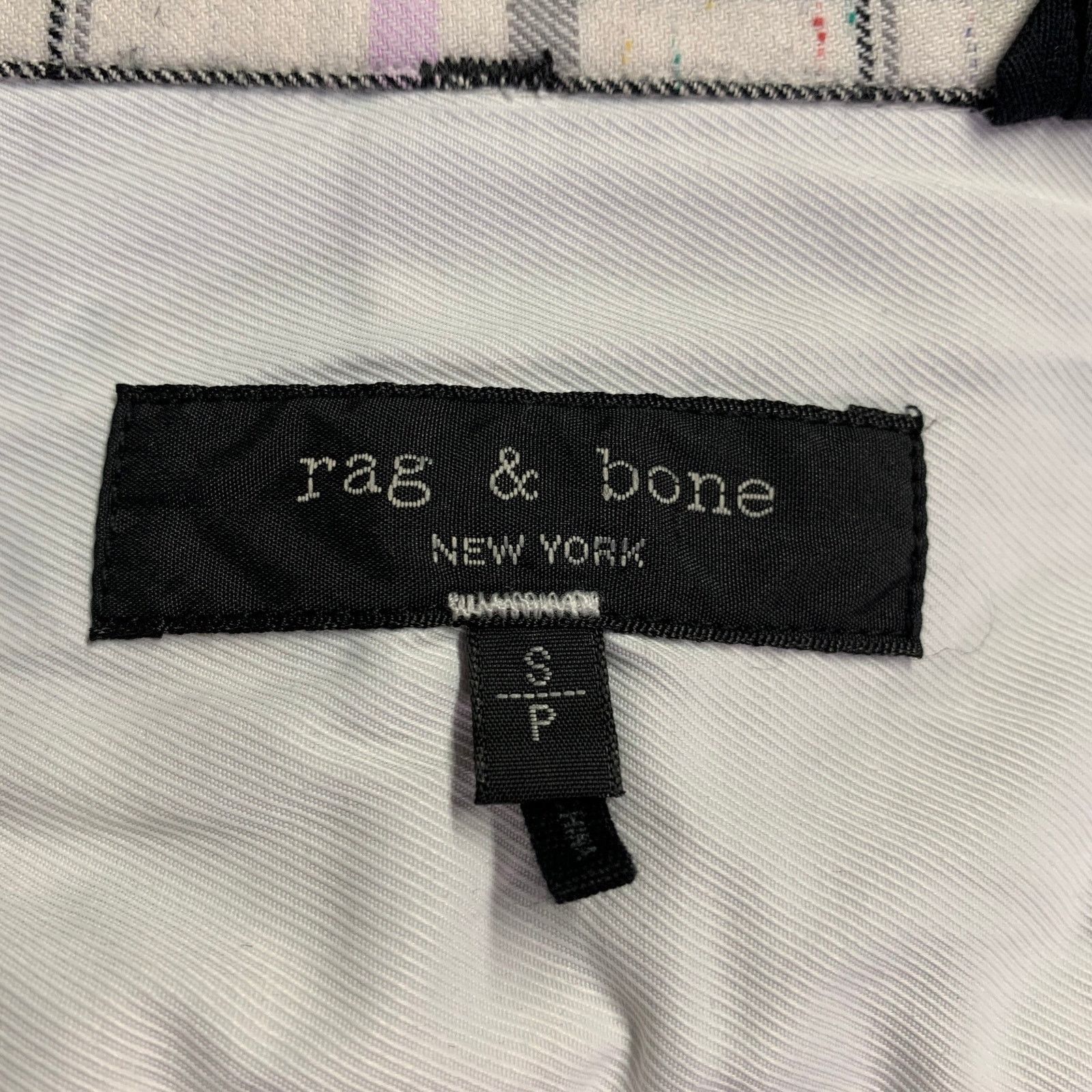 Rag & Bone Black White & Purple Plaid Pointed Collar Long Sleeve Shirt Size US S / EU 44-46 / 1 - 4 Thumbnail