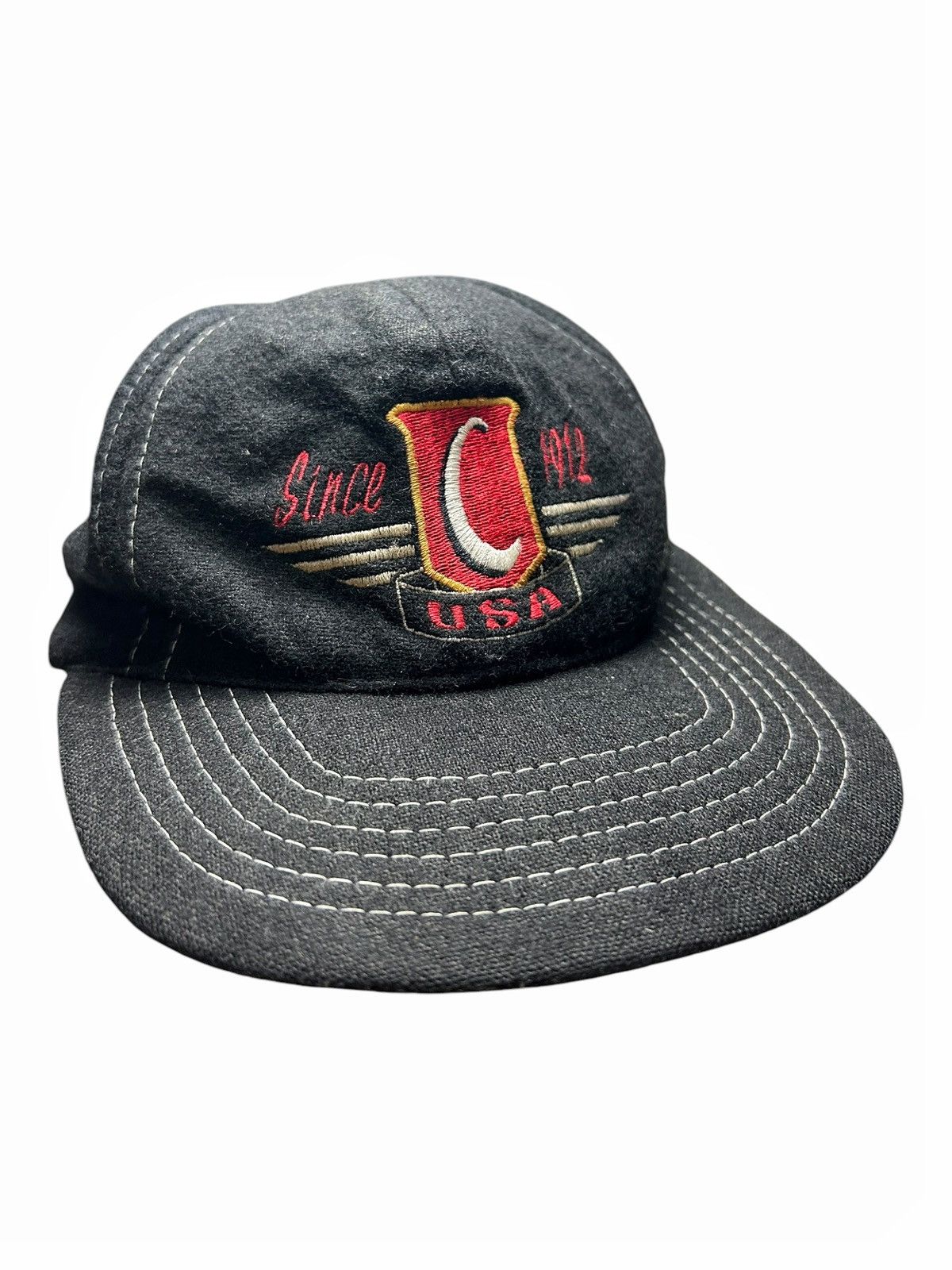 Vintage CHESTERFIELD 90s Racing Wool Hats Black motocross moto gp Size ONE SIZE - 1 Thumbnail