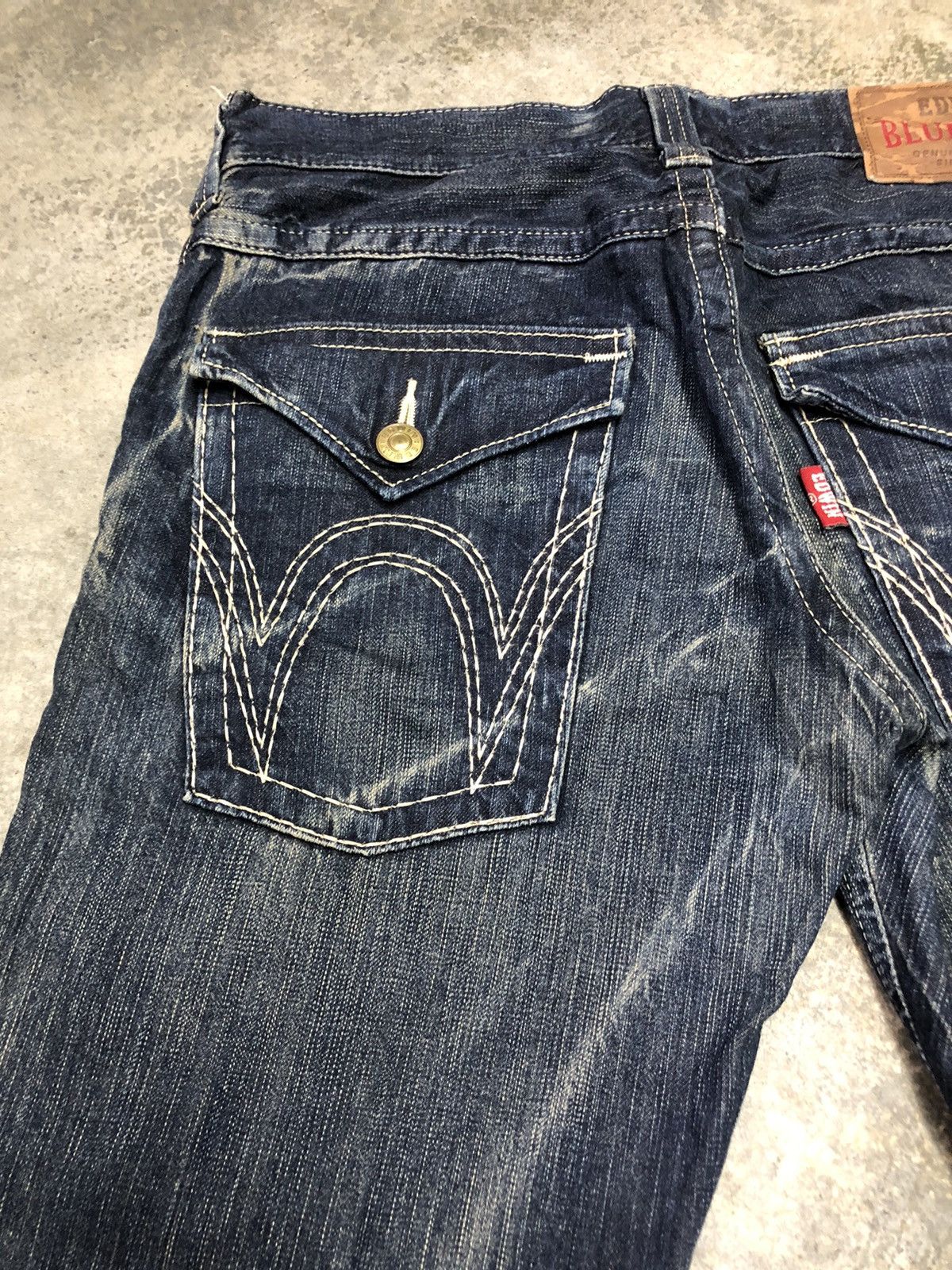 Hysteric Glamour × Japanese Brand Edwin Blue Trip Leg Twisted Washed Denim Size US 34 / EU 50 - 18 Thumbnail