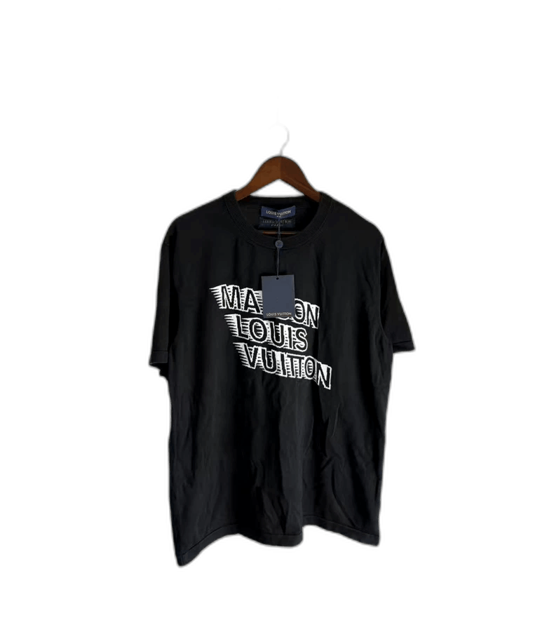 louis vuitton black short-sleeve knit top