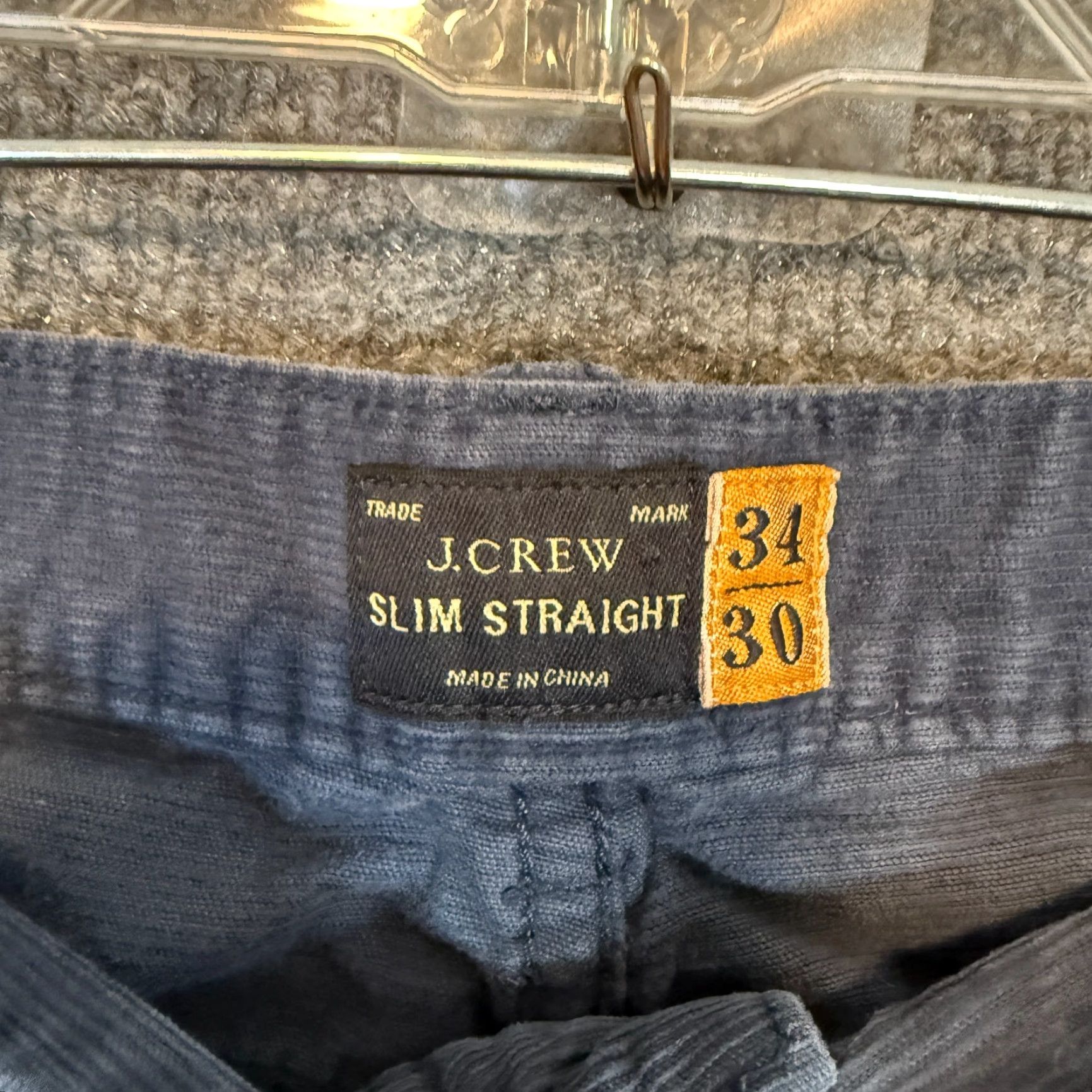 J.Crew J.CREW Pants Mens 34x30 Blue Corduroy Slim Straight Leg Grunge Wash Distressed Shirt Hat? Size US 34 / EU 50 - 5 Thumbnail