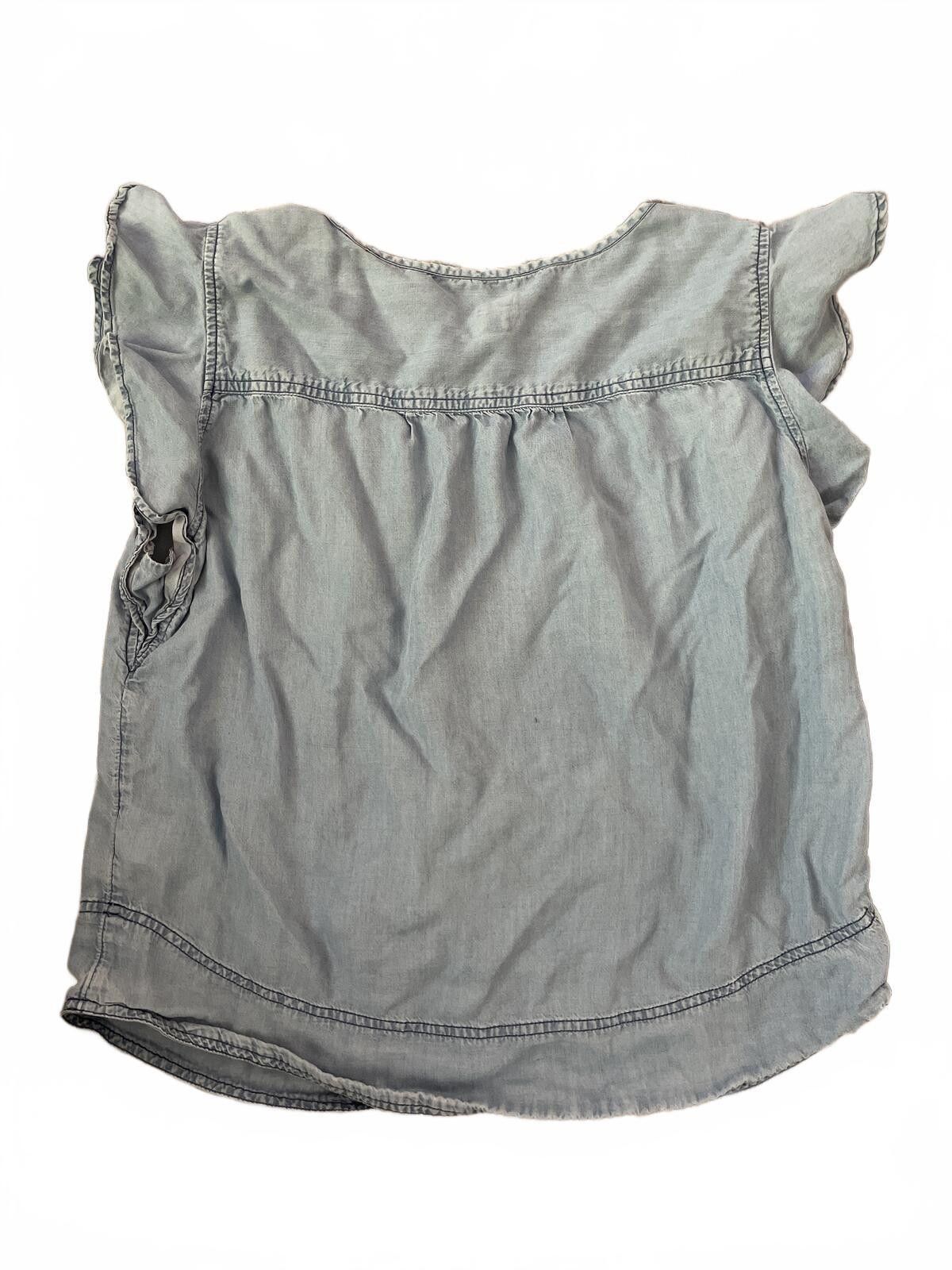 Gap GAP Blouse Top Women's Size Medium Blue Jean Ruffle Whimsy Size M / US 6-8 / IT 42-44 - 4 Thumbnail