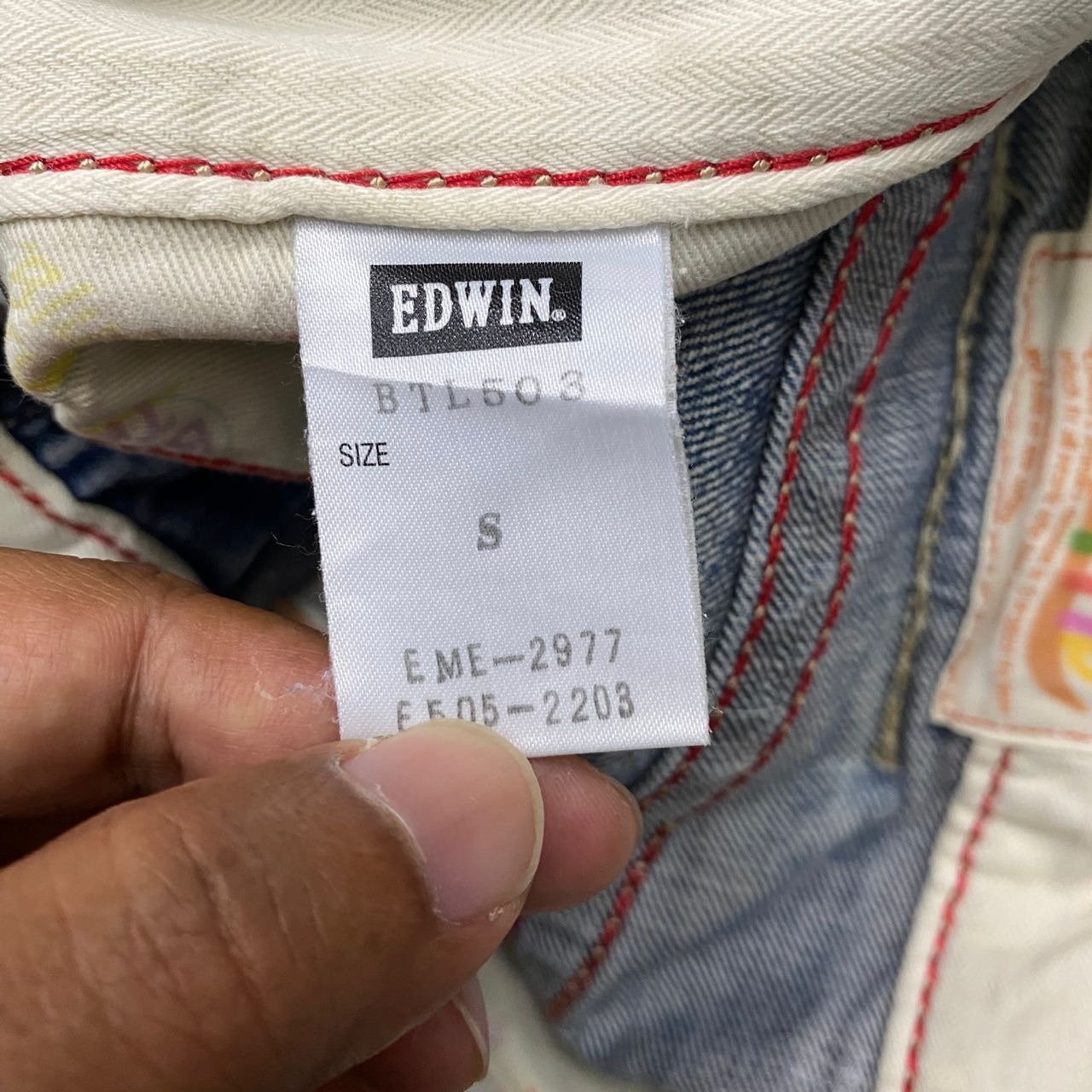 Edwin Vintage 90s Edwin Blue Trip Distressed Denim Size 32" / US 10 / IT 46 - 14 Thumbnail