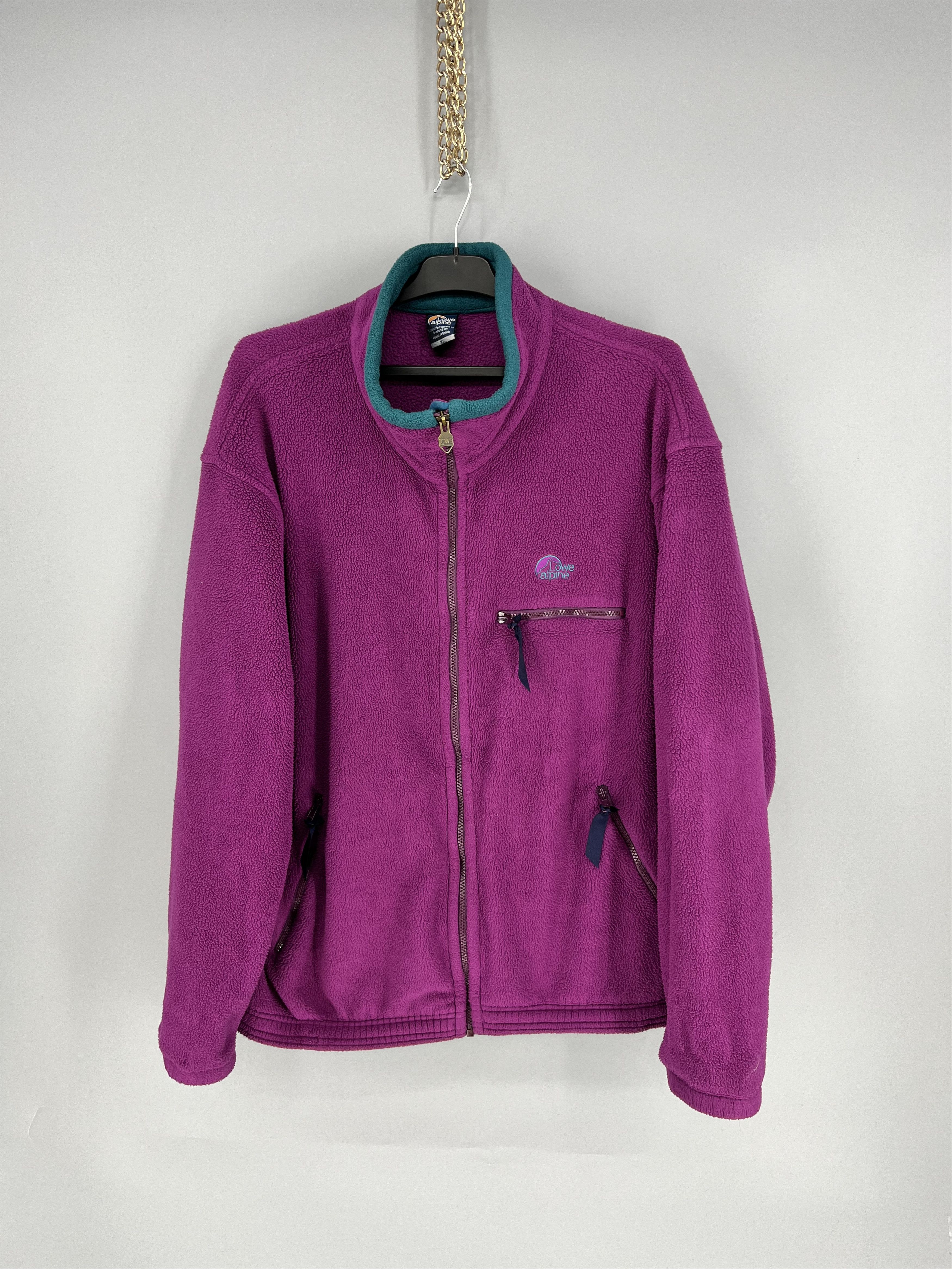 90s Vintage Lowe Alpine Polartec Plum Fleece Zip Jacket XL