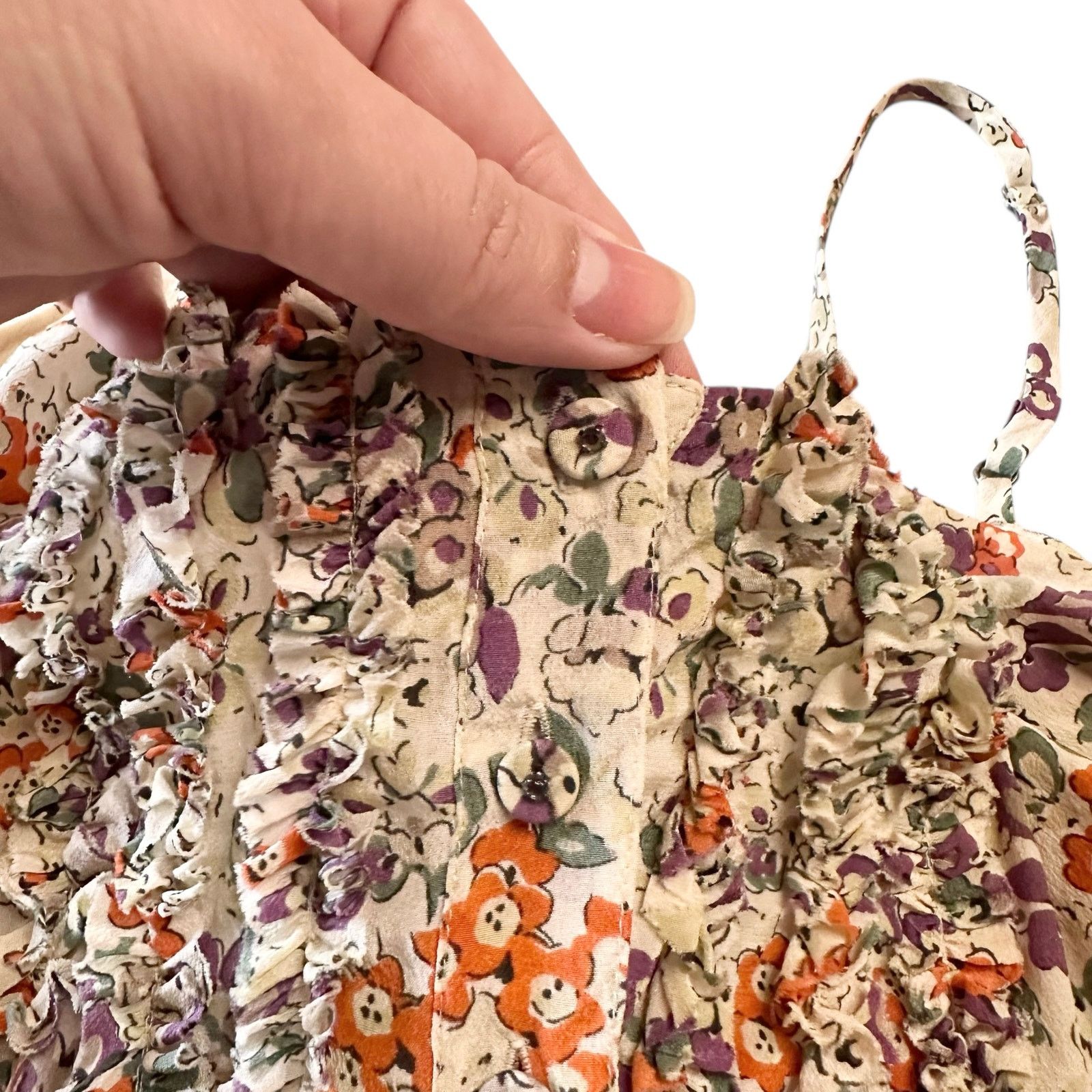 Rebecca Taylor Rebecca Taylor Floral Silk Peplum Ruffle Front Cami Y2K 4 Size S / US 4 / IT 40 - 7 Thumbnail