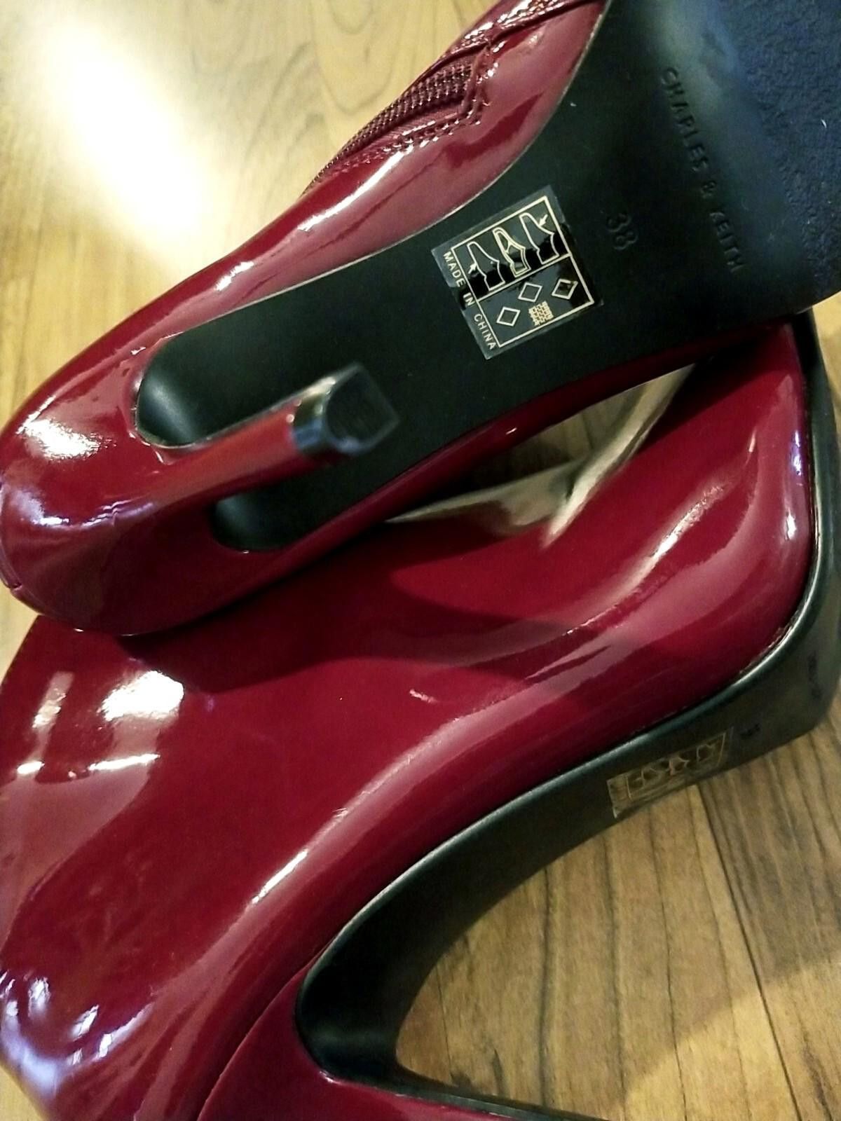 Other New Charles & Keith Women's 7.5 Ankle BOOTS Red Heels Size US 7.5 / IT 37.5 - 9 Thumbnail