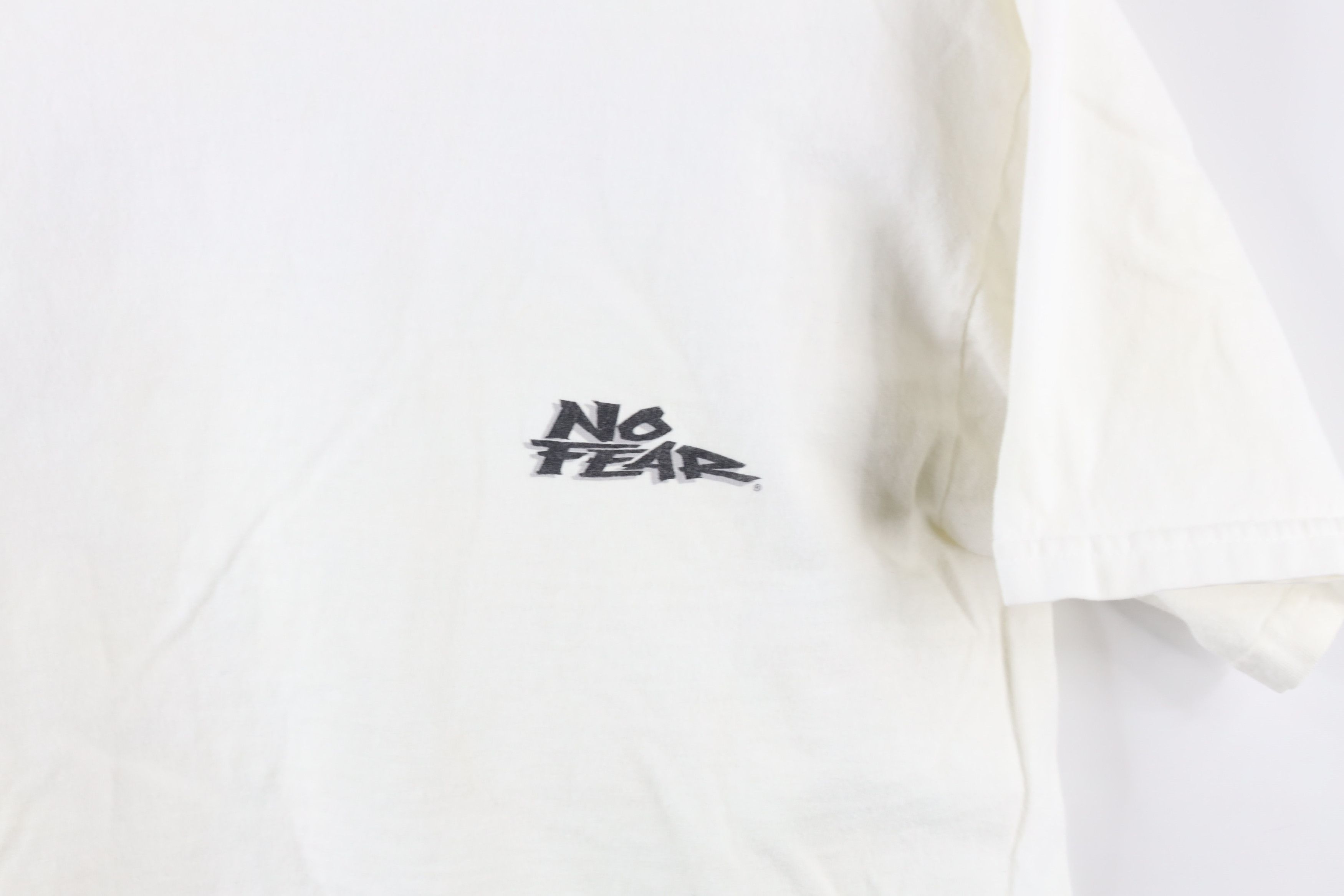 No Fear × Vintage Vintage 90s No Fear Spell Out Soccer T-Shirt White Cotton Size US M / EU 48-50 / 2 - 4 Thumbnail
