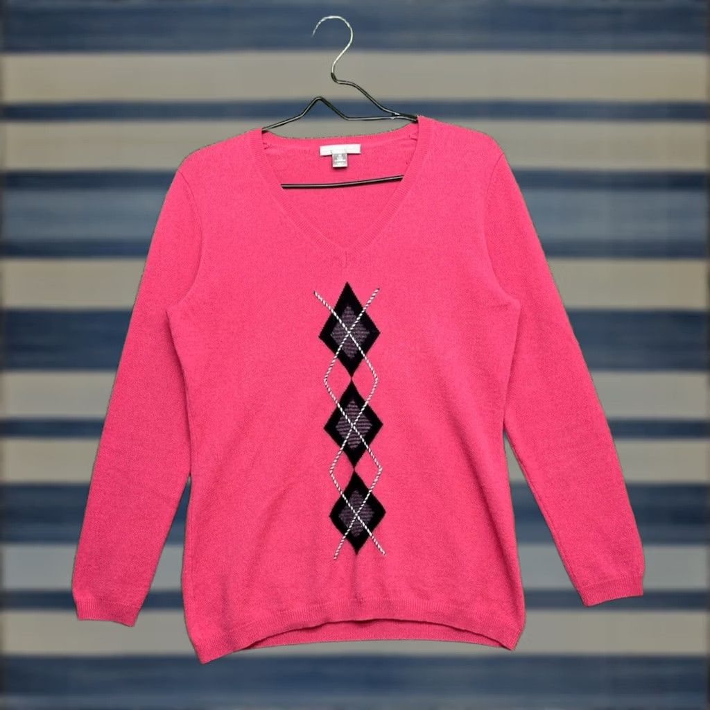 Charter Club VINTAGE Charter Club Luxury Cashmere Sweater Womens M Pink 90s Modern Y2K Formal Knit Pullover Raglan Sleeve V-Neck All Seasons Soft Size M / US 6-8 / IT 42-44 - 1 Thumbnail