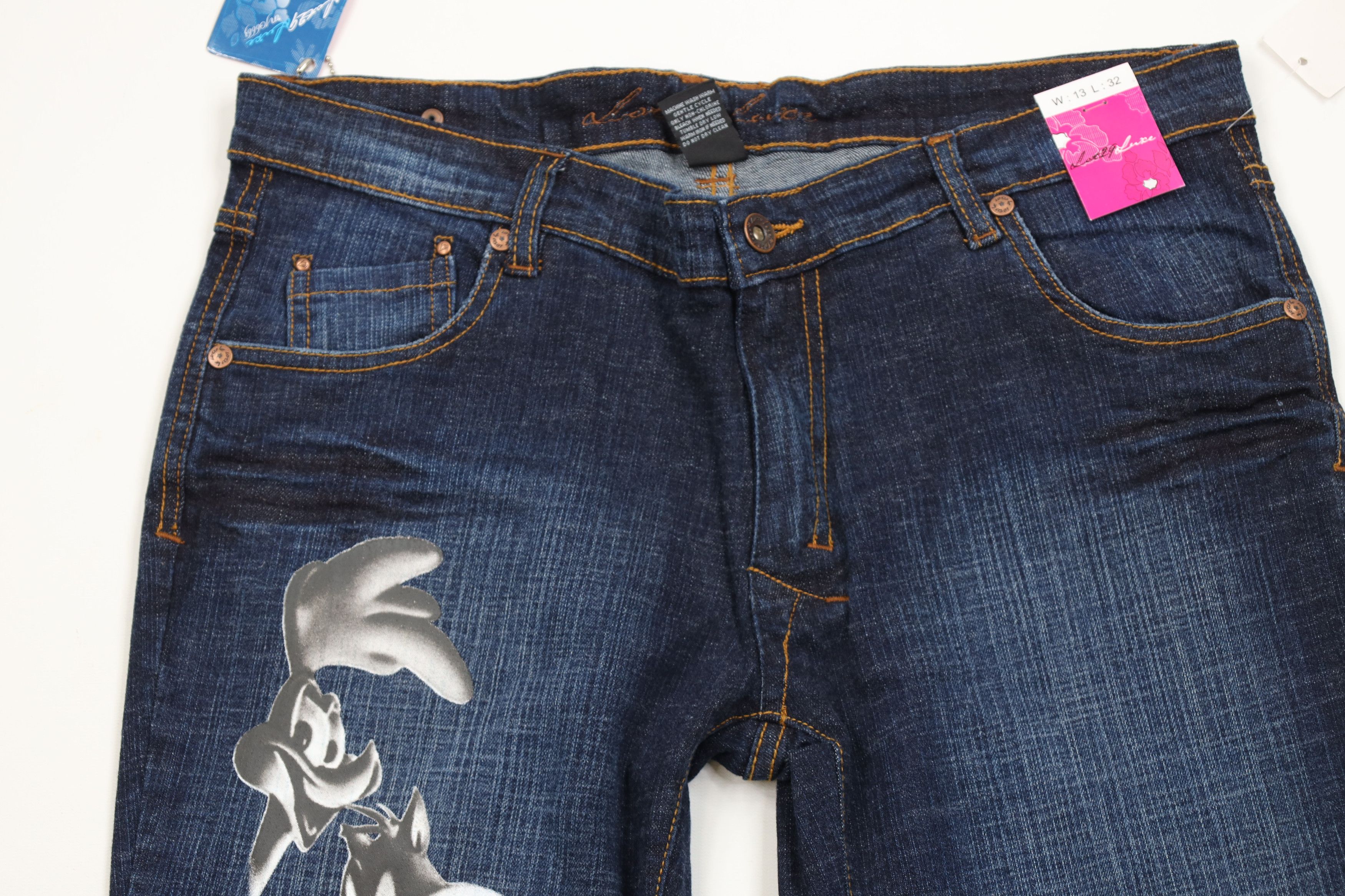 Vintage Deadstock Vintage Y2K Lot 29 Looney Tunes Wide Leg Jeans Size 34" / US 12 / IT 48 - 2 Thumbnail