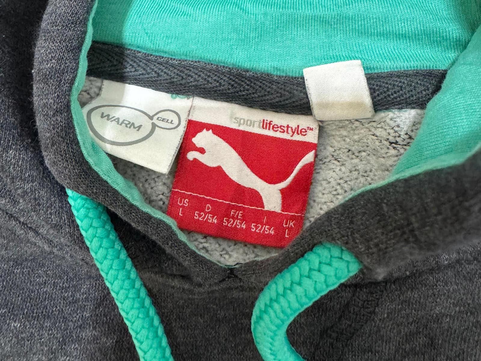 Puma Puma Men's Gray Hoodie with Teal Accents Size US L / EU 52-54 / 3 - 7 Thumbnail