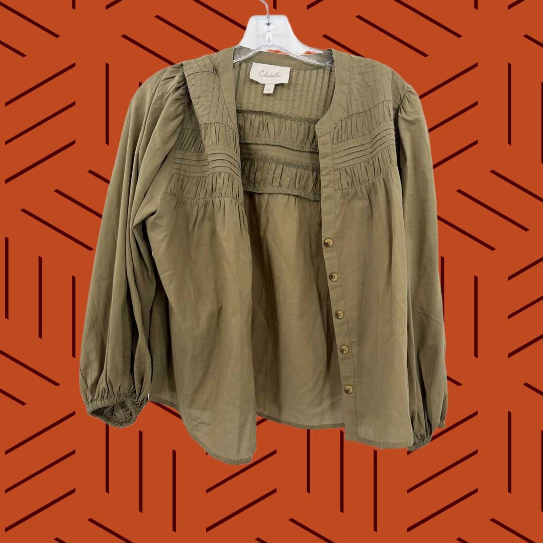 Cleobella Pre-Owned Cleobella Green Size Small Button Down - Clothing & Accessories Size S / US 4 / IT 40 - 1 Thumbnail