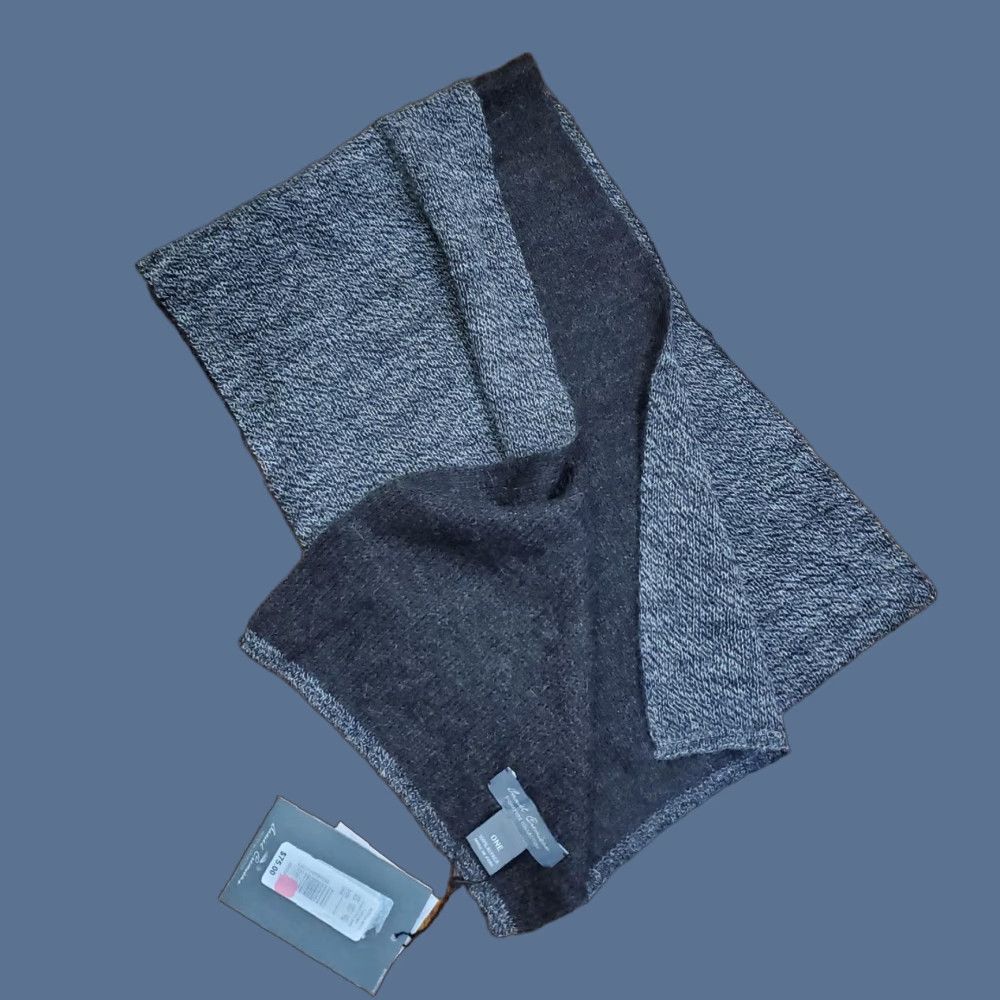 Cremieux Daniel Cremieux Scarf Womens Gray 100% Alpaca Knit Signature Collection Peru Scarf Womens One Size Gray Charcoal Solid Knit Fall Winter Womens Size ONE SIZE - 1 Thumbnail