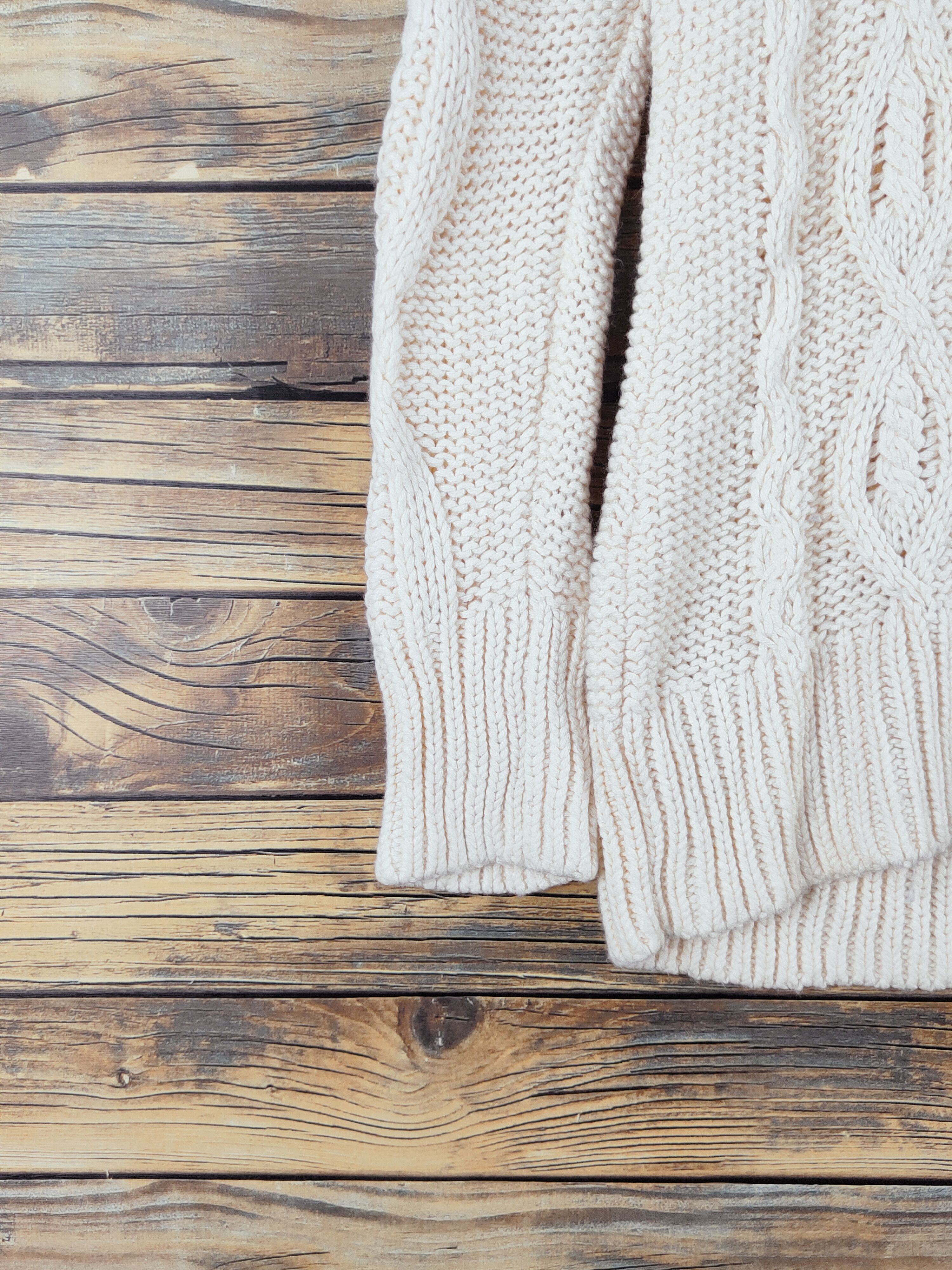 Aran Isles Knitwear × Japanese Brand × Talbots Talbots Cream aran isle cable Knitwear Sweatshirts #W1176 Size M / US 6-8 / IT 42-44 - 4 Thumbnail
