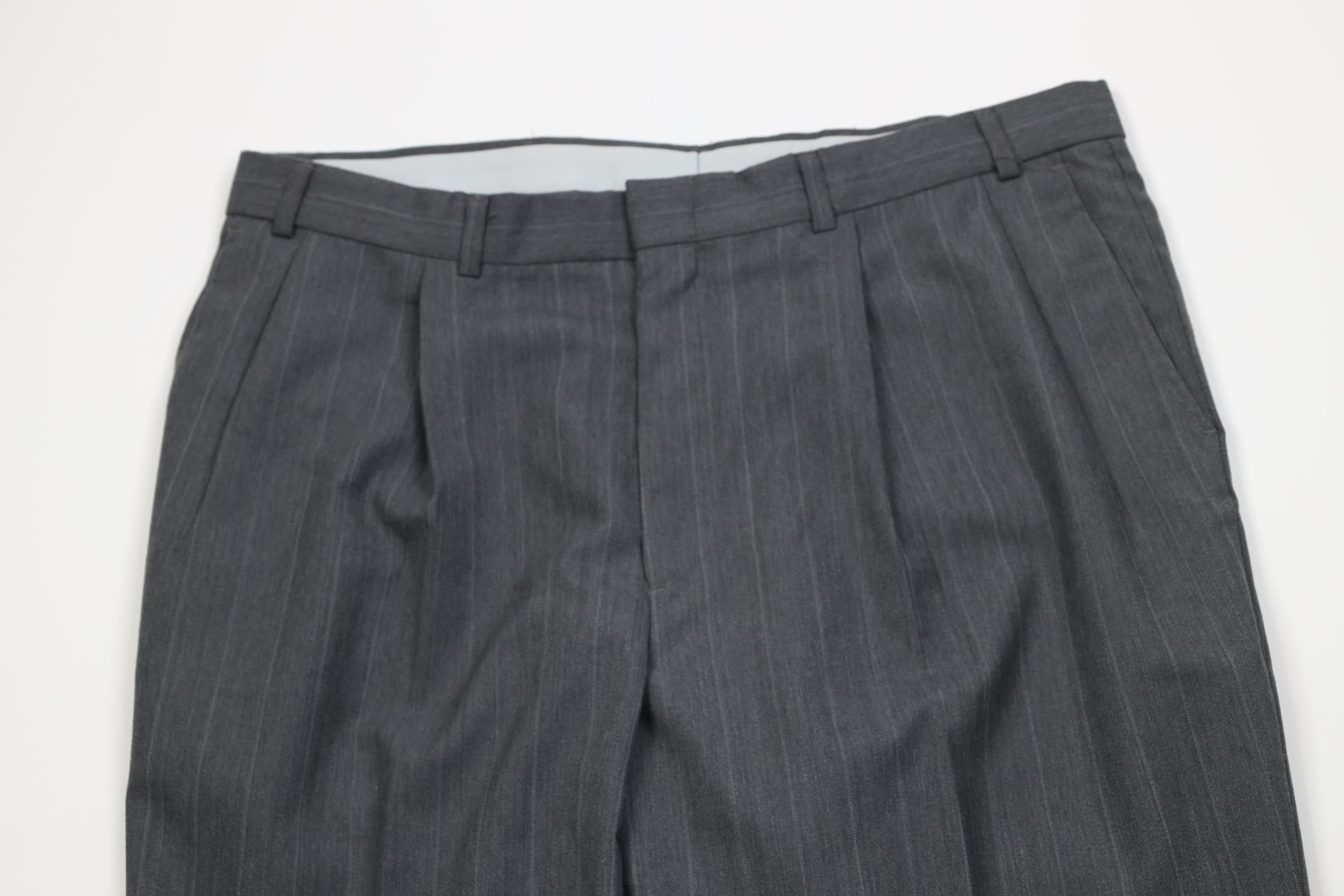 Vintage Vintage 90s Streetwear Wool Striped Wide Leg Chino Pants USA Size US 36 / EU 52 - 2 Thumbnail