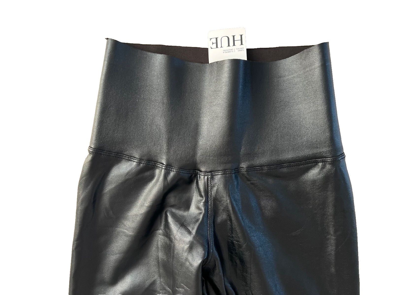 Other HUE U23621 Tummy Control Faux Leather Leggings Black ( S ) Size 24" / US 00 / IT 34 - 4 Thumbnail