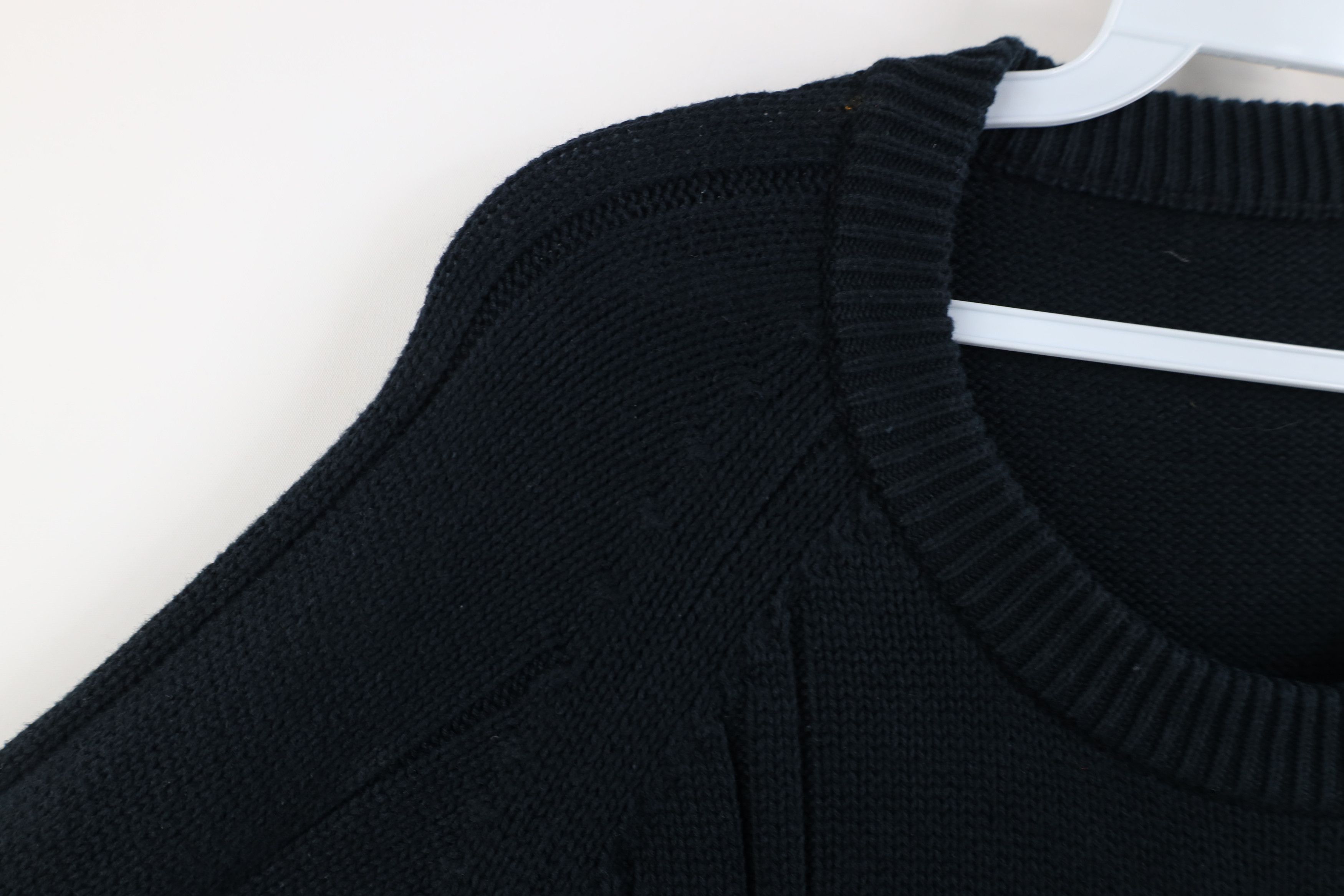 Vintage Vintage 90s Streetwear Ribbed Cable Knit Sweater Black Size US L / EU 52-54 / 3 - 5 Thumbnail