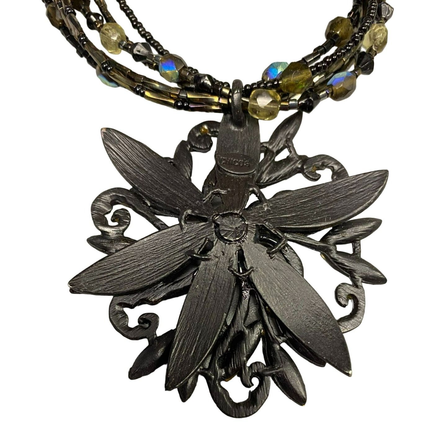 Other Vintage Chico’s Rhinestone Flower Copper Tone and Black Pend Size ONE SIZE - 6 Thumbnail