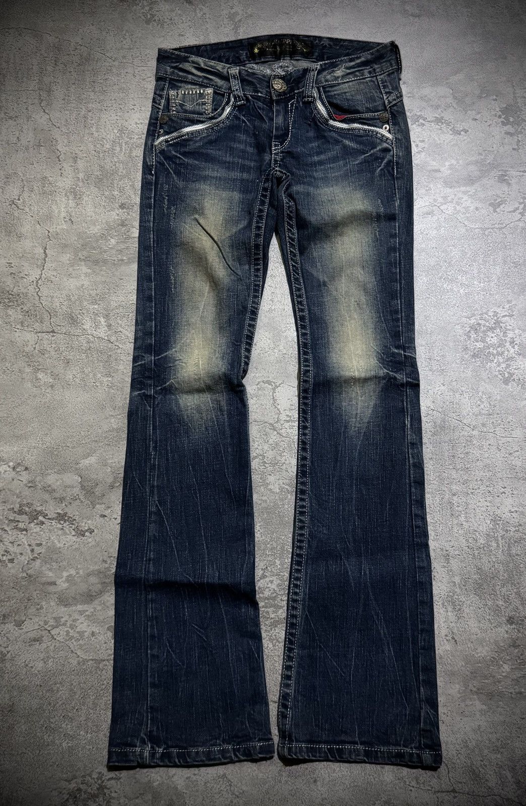 Hysteric Glamour Y2k Red Peppers skull studded ifsixwasnine bootcut jeans Size US 29 - 2 Thumbnail