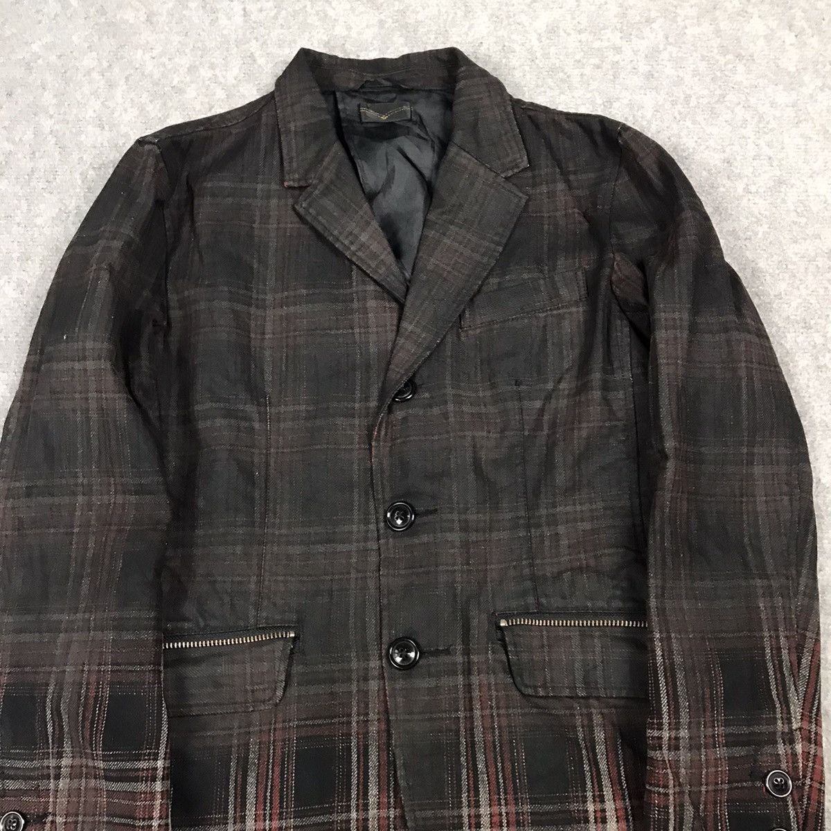 If Six Was Nine × Japanese Brand × Levi's Vintage Clothing LEVIS FLANNEL BLACK PUNK JAPAN STYLE BLAZER COAT JACKET Size US M / EU 48-50 / 2 - 2 Thumbnail