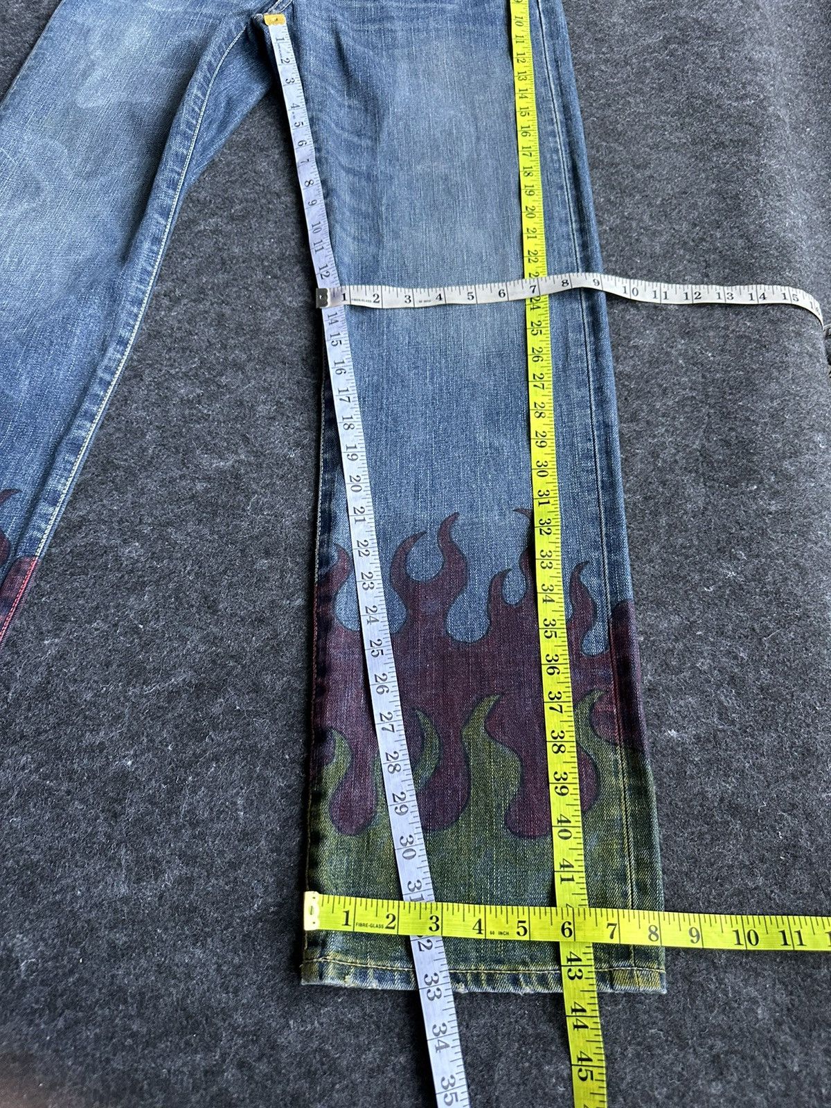 Jun Takahashi Uniqlo U S002 Fire Flame Paint Washed Design 32x33D389 Size US 32 / EU 48 - 8 Thumbnail