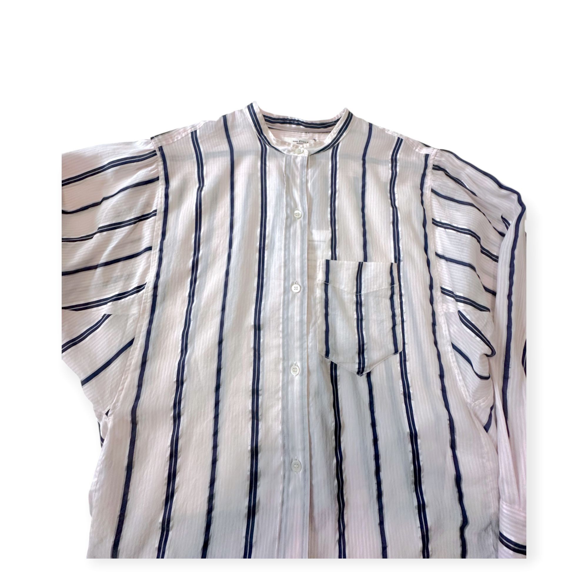 Isabel Marant Etoile Isabel Marant Etoile Pink Satchell Stripe Shirt, Size US2, Size XS / US 0-2 / IT 36-38 - 7 Thumbnail