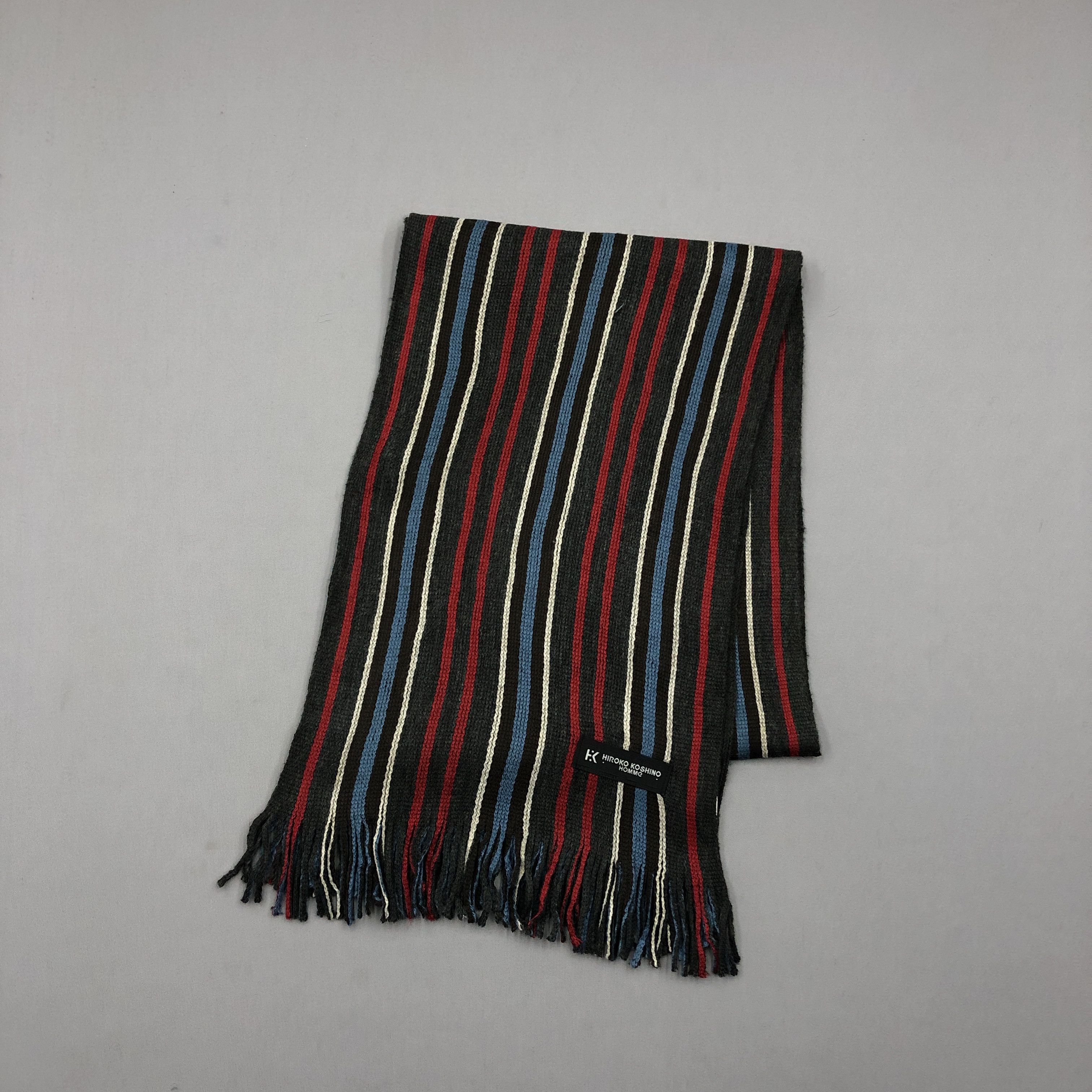 Hiroko Koshino Homme Vintage Hiroko Koshino Scarf Ribbed Knit Wool Scarves Size ONE SIZE - 3 Thumbnail