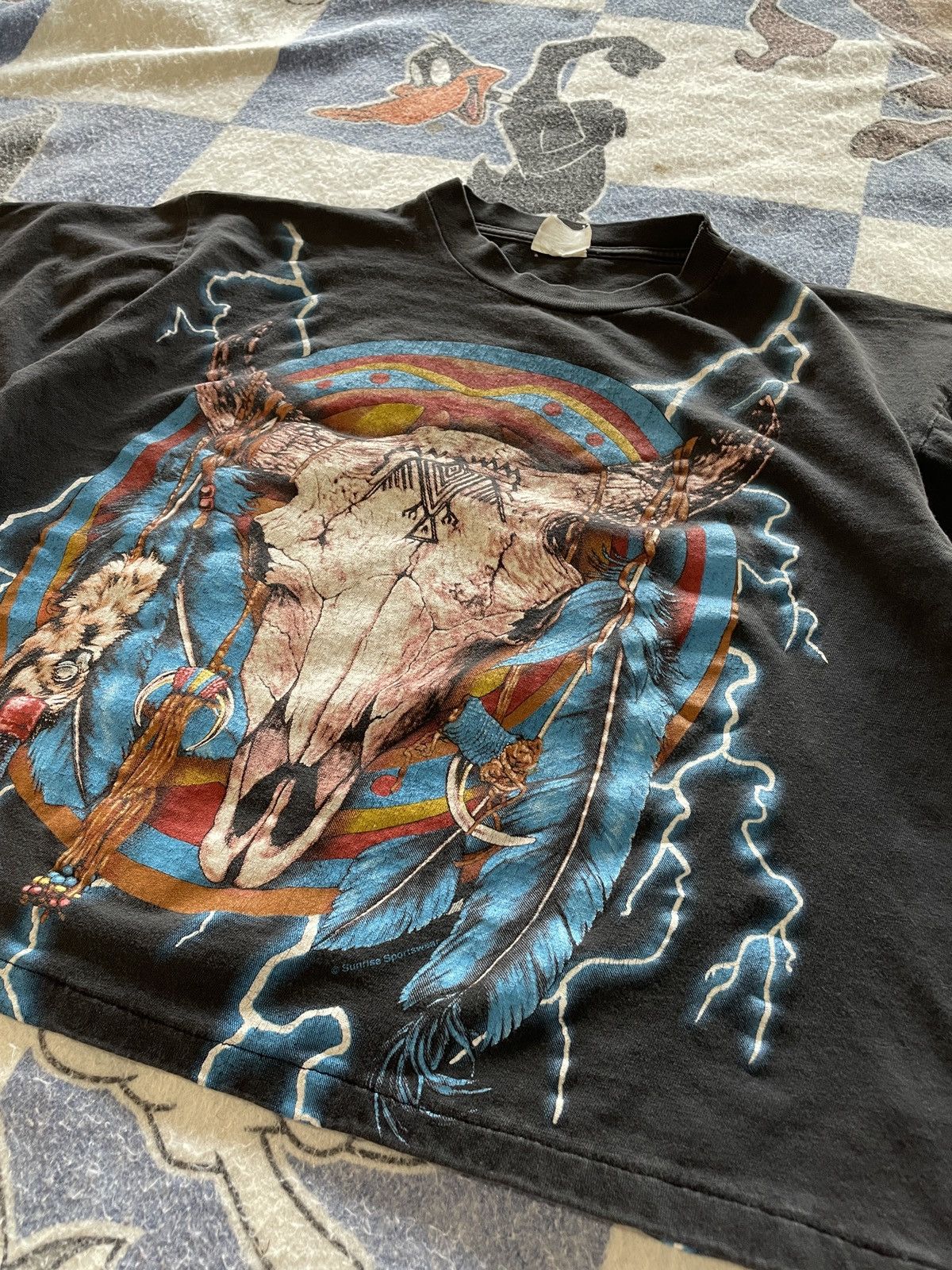Vintage Vintage American Thunder bull skull tee Size US L / EU 52-54 / 3 - 4 Thumbnail