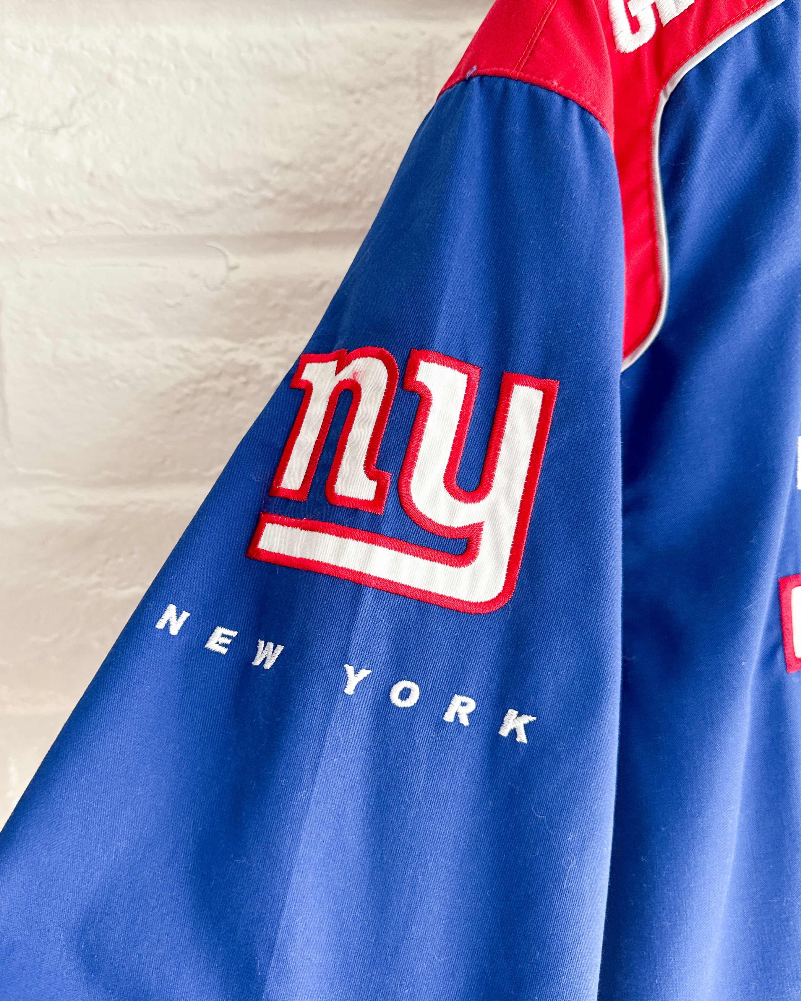 NFL Vintage 2000s New York Giants Shirt Blue Patches Embroidered Size US XL / EU 56 / 4 - 4 Thumbnail
