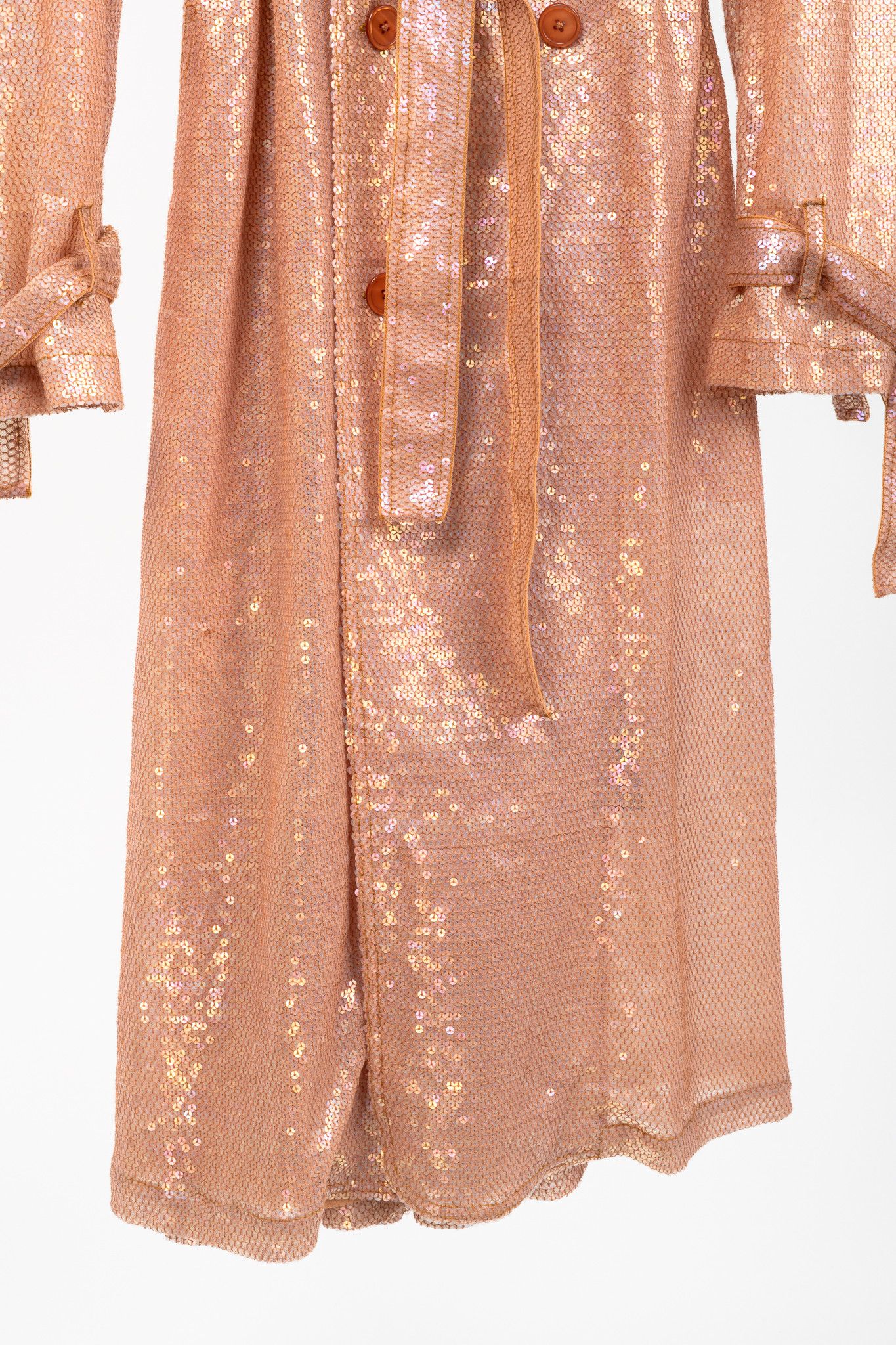 ASHISH Ashish SS19 Runway Sequin Double-Breasted Belted Trench Coat Size L / US 10 / IT 46 - 8 Thumbnail