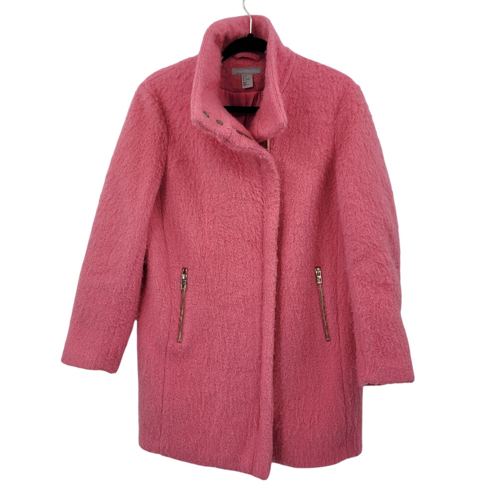 H&M H&M Womens Bubble Gum Pink Wool Oversized Coat 6 Barbiecore Size S / US 4 / IT 40 - 1 Thumbnail