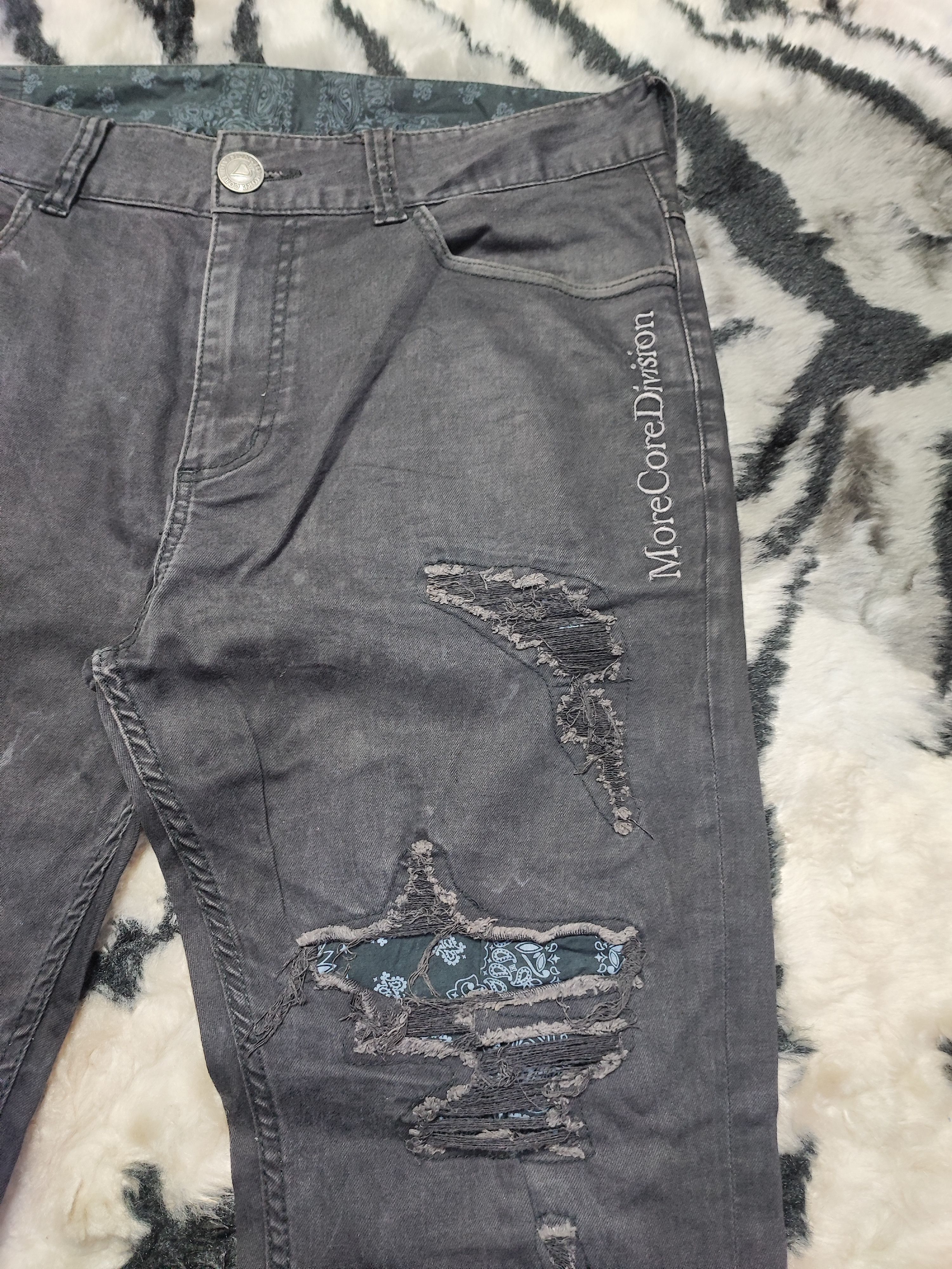 Number (N)ine MCD Thrashed Distressed Jeans ERD Grunge Chrome Size US 34 / EU 50 - 5 Thumbnail