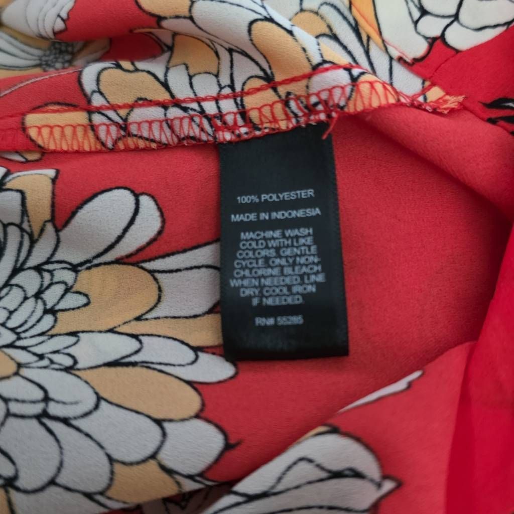 Express Express Women's Size Lrg Women's Red Orange Floral Pelican O Size L / US 10 / IT 46 - 3 Thumbnail
