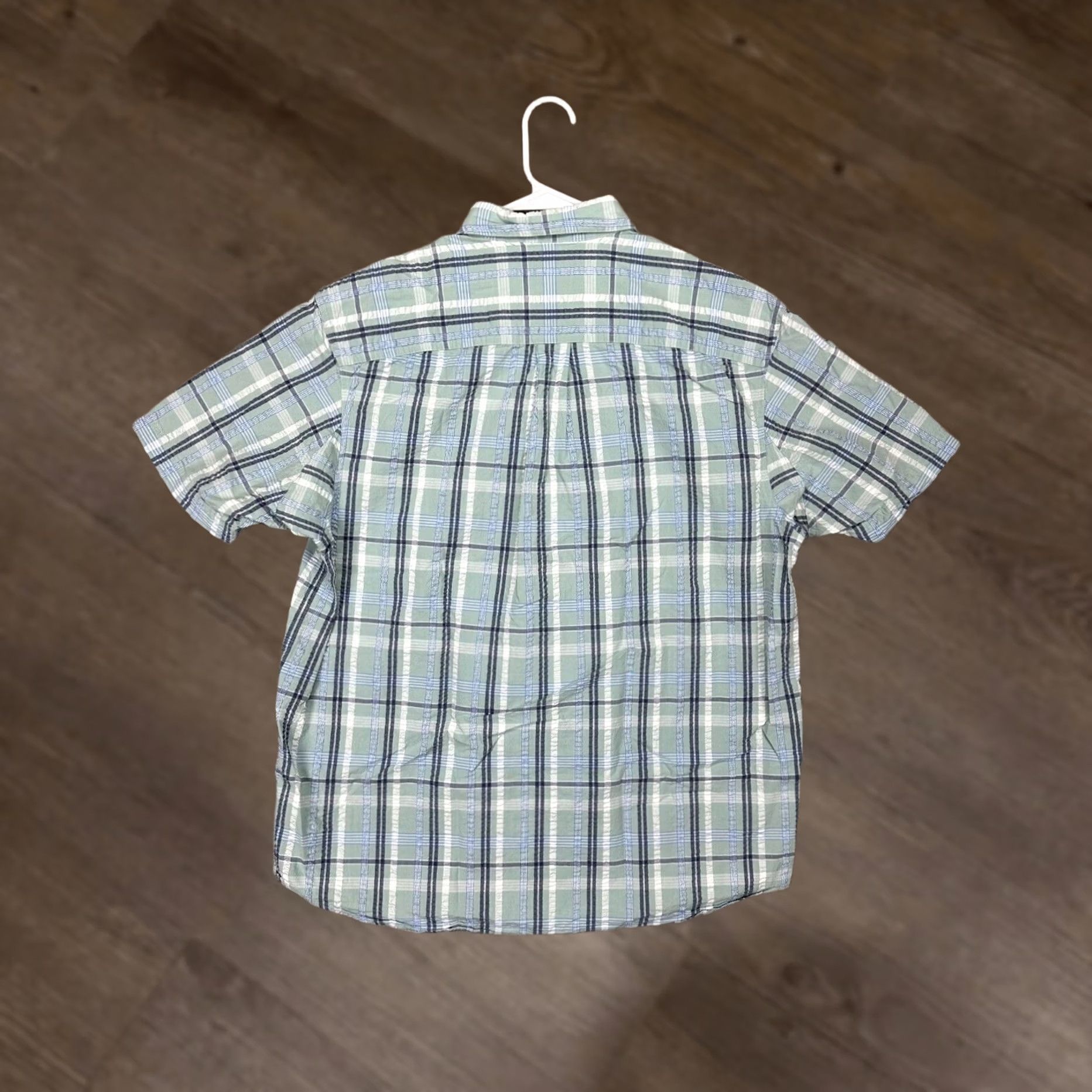 Duluth Trading Company Duluth Trading Co Shirt Mens Large Blue Green Plaid Seersucker Button-Down Wool? Size US L / EU 52-54 / 3 - 1 Thumbnail