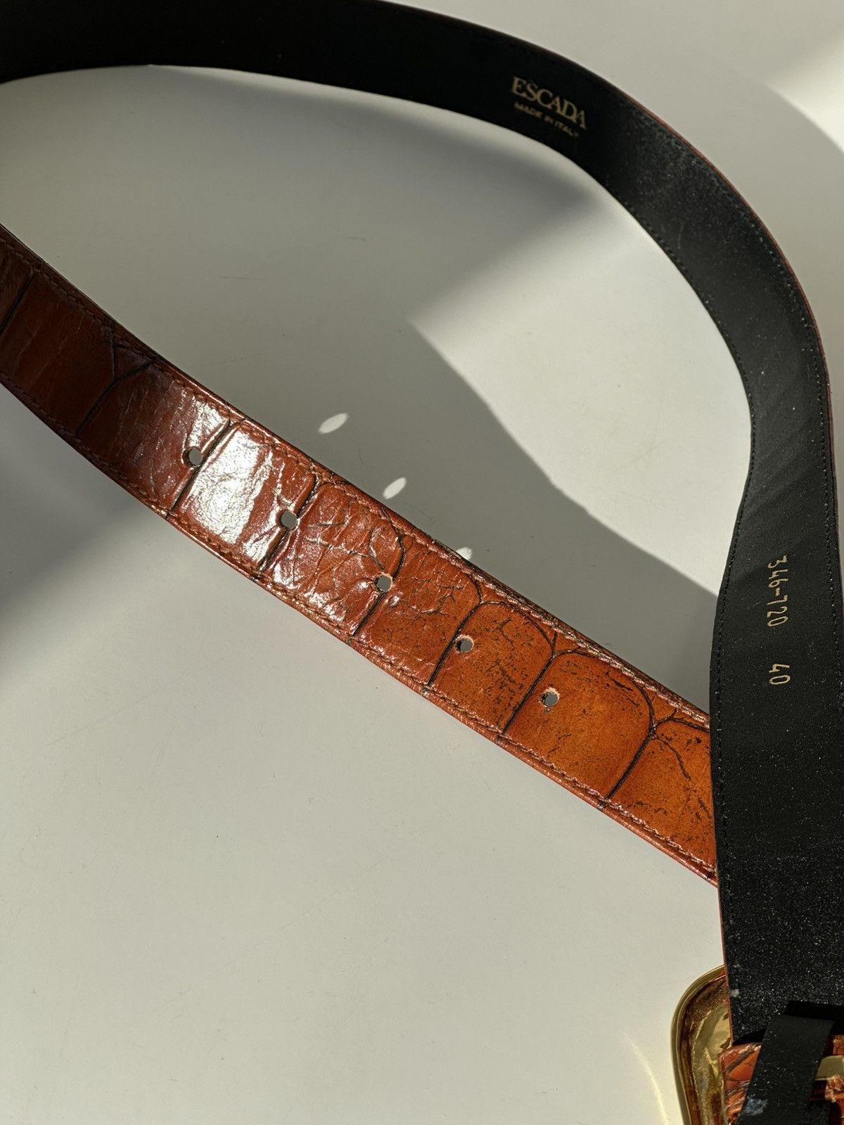 Escada ESCADA Golden Buckle Leather Belt archive y2k rap jewelry Size ONE SIZE - 8 Thumbnail