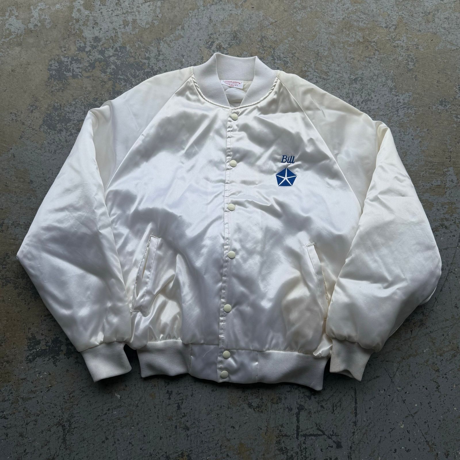 Vintage 80’s Wabash Valley Chrysler Satin Bomber Jacket L Size US L / EU 52-54 / 3 - 3 Thumbnail