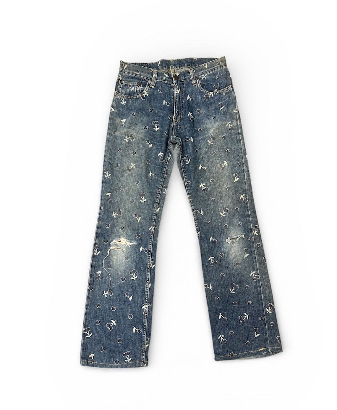Hysteric Glamour vintage Hysteric Glamour "Kinky" cherry monogram jeans Size US 30 / EU 46 - 1 Thumbnail