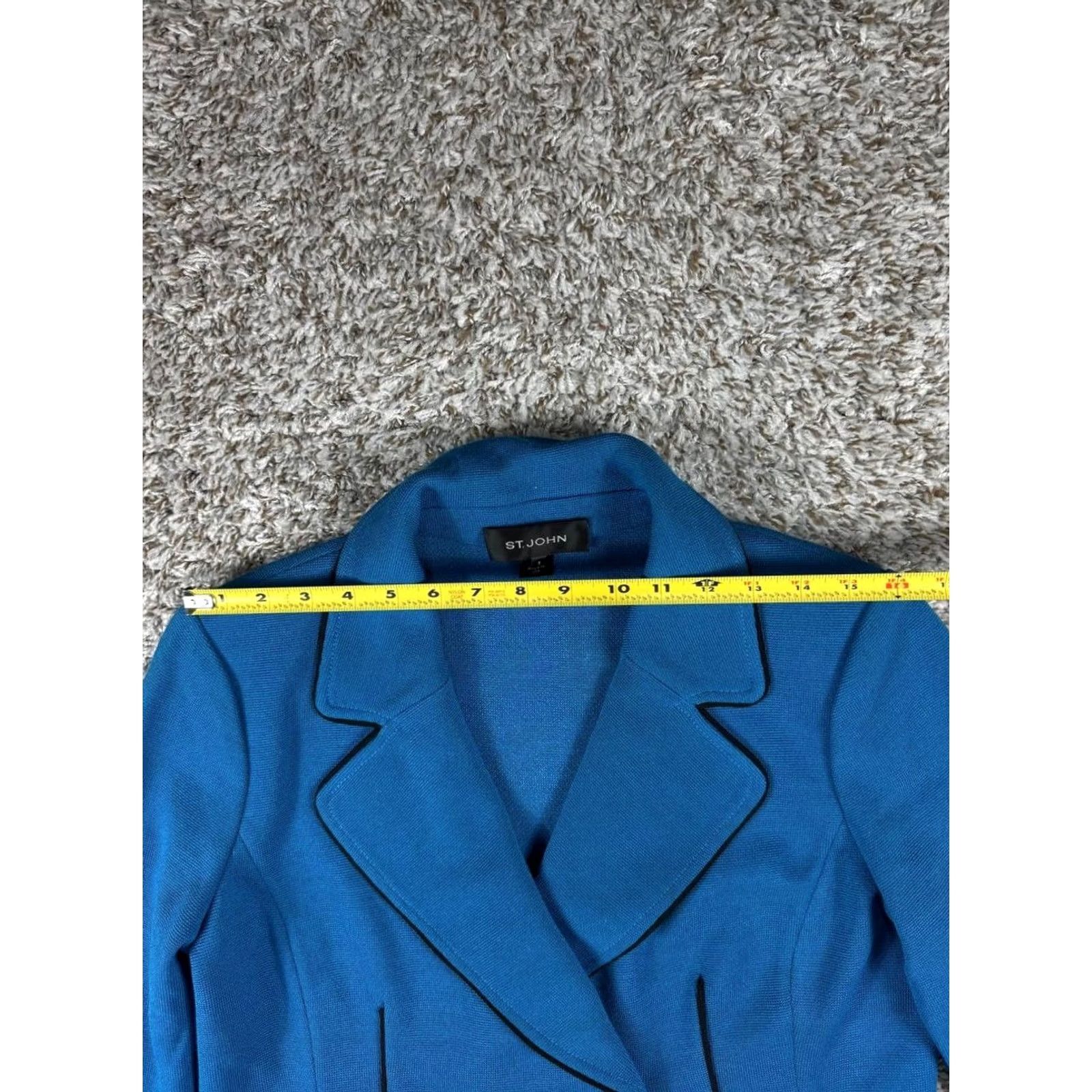 St. John St. John Santana Knit Blazer Jacket Blue Black Trim Size 6 USA Womens Size M / US 6-8 / IT 42-44 - 7 Thumbnail