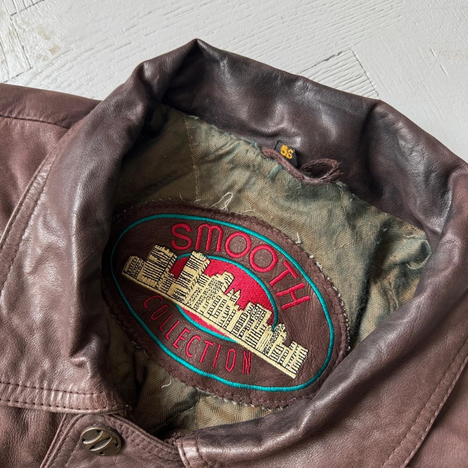 Vintage Vintage Real Leather Italian Style Collared Gangster Jacket Size US XXL / EU 58 / 5 - 6 Thumbnail