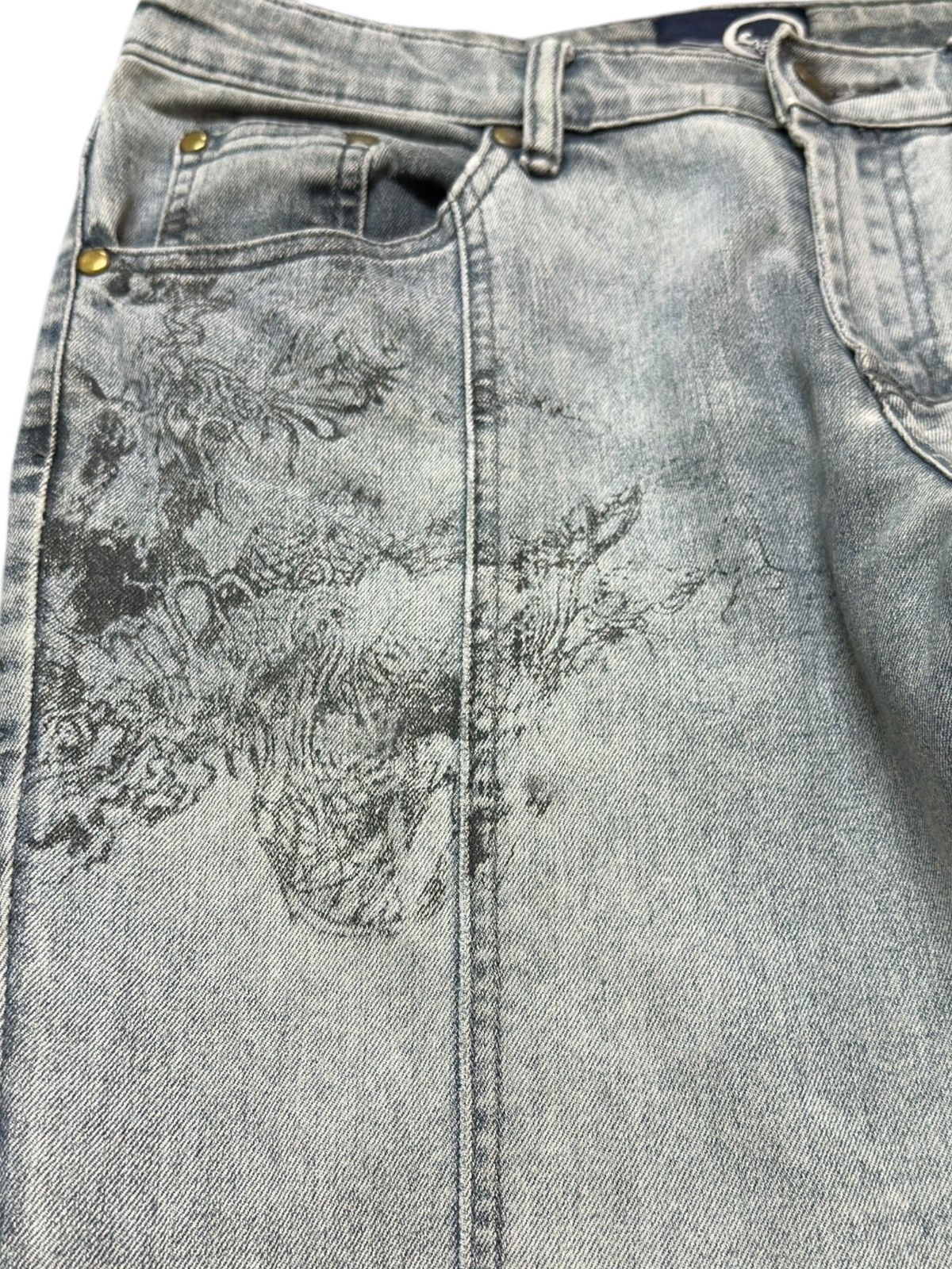 Kapital Vintage Souk Flare Bootcut Dragon Essence Faded Denim Size US 30 / EU 46 - 6 Thumbnail